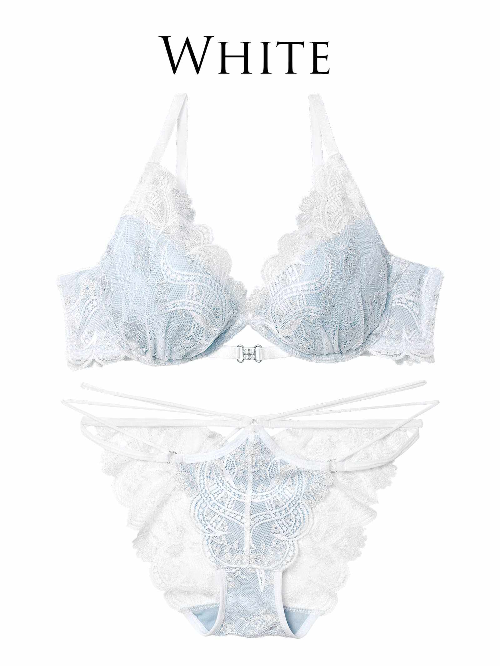 12/1新作!【永尾まりや着用】【Reinest】エレガントジュエルレースブラジャー&バック透けフルバックショーツ