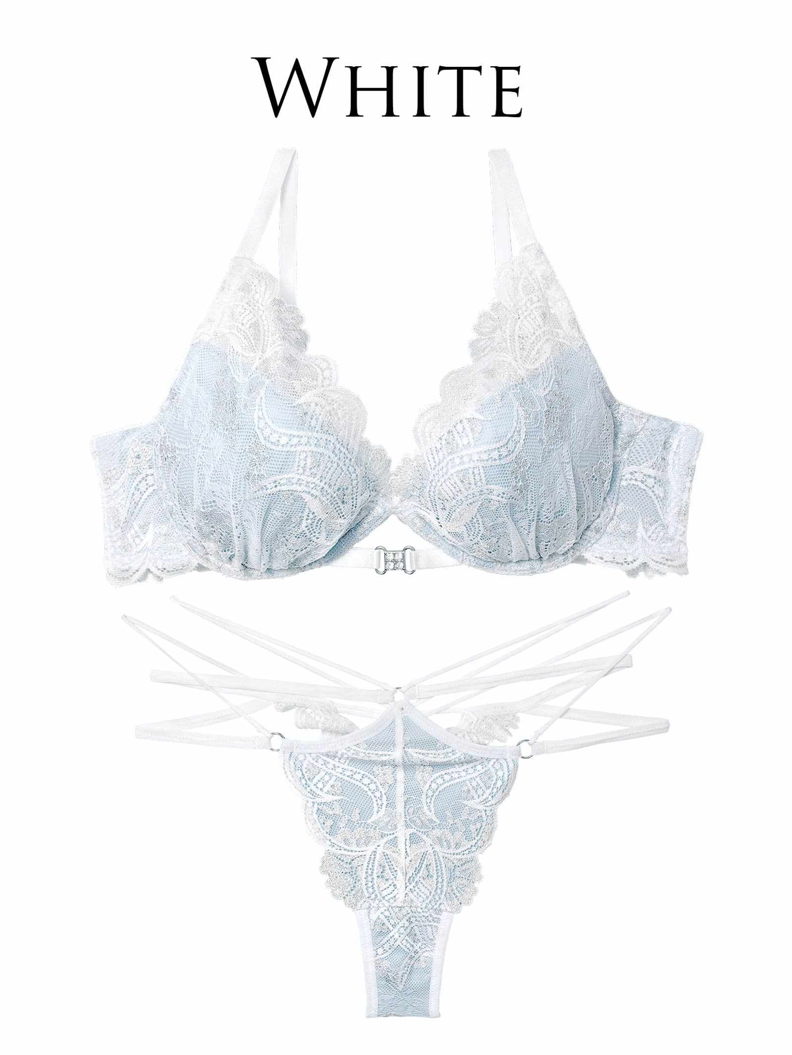 12/1新作!【永尾まりや着用】【Reinest】エレガントジュエルレースブラジャー&バック透けTバックショーツ