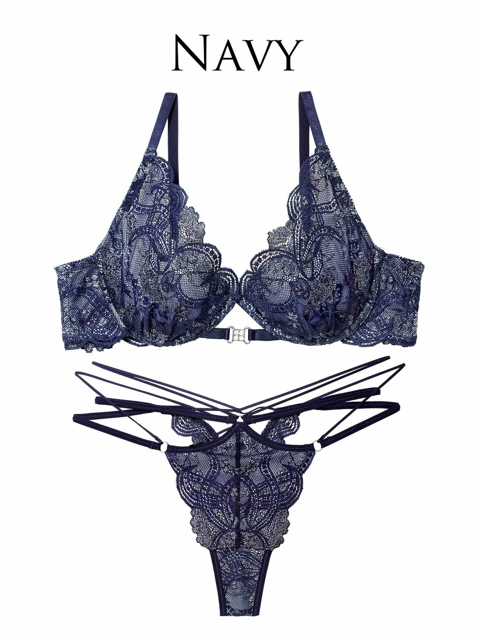 12/1新作!【永尾まりや着用】【Reinest】エレガントジュエルレースブラジャー&バック透けTバックショーツ