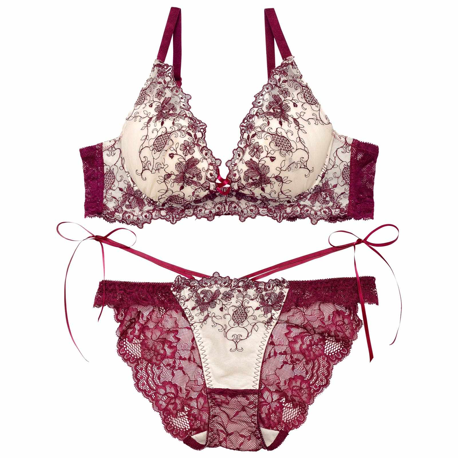 2/5再販!【永尾まりや着用】【Reinest】アンティークアイビーストリングブラジャー&バック透けフルバックショーツ