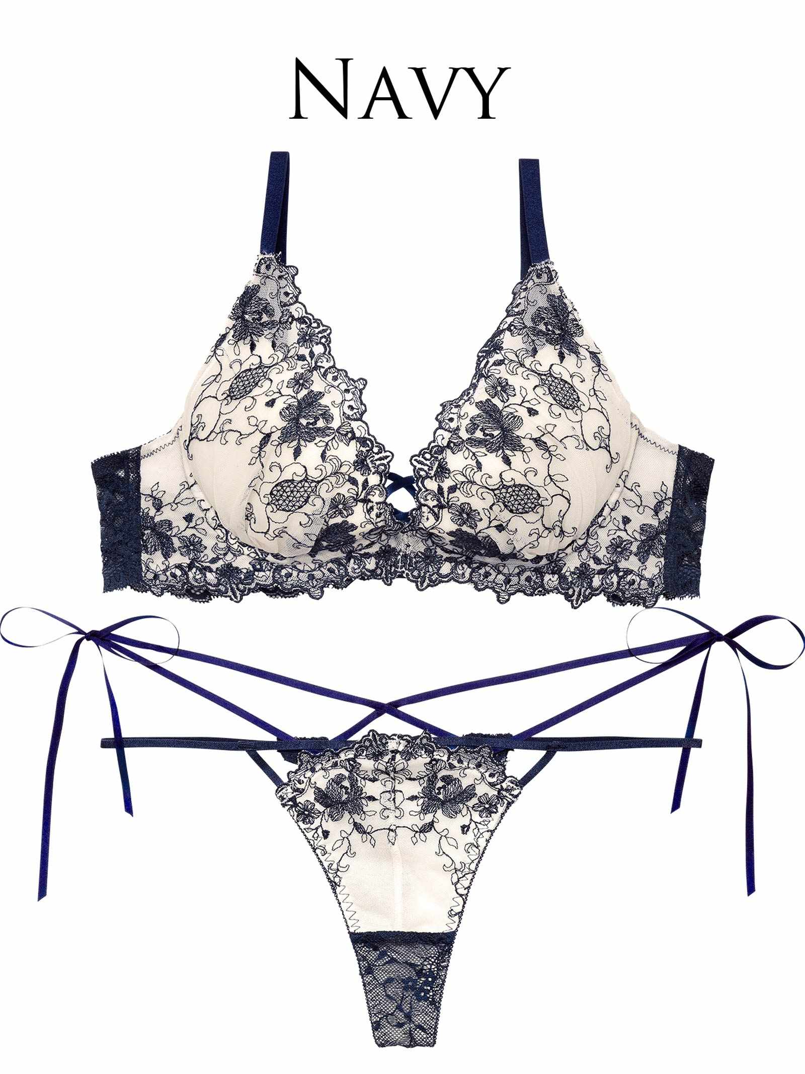 12/6新作!【永尾まりや着用】【Reinest】アンティークアイビーストリングブブラジャー&バック透けTバックショーツ