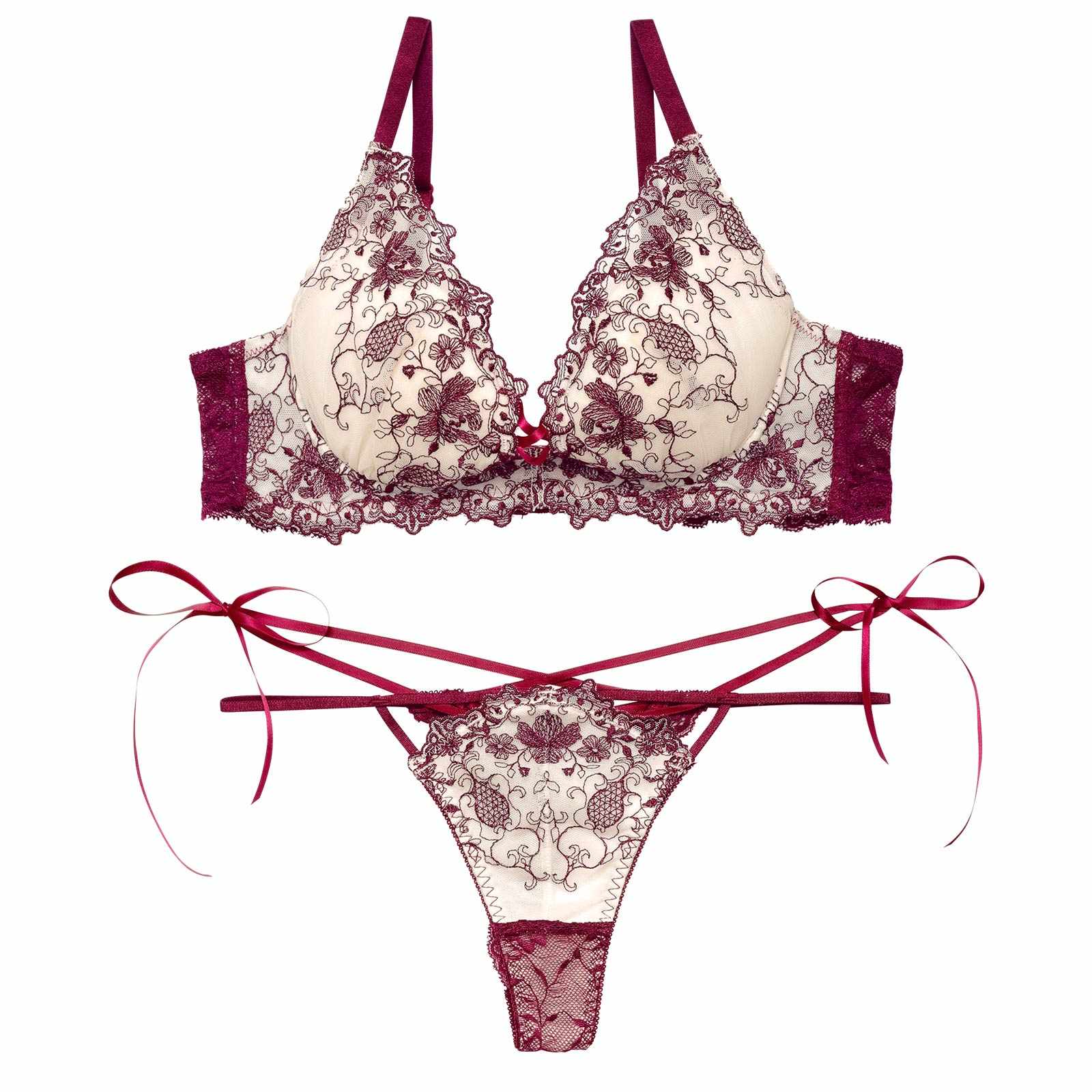 2/5再販!【永尾まりや着用】【Reinest】アンティークアイビーストリングブブラジャー&バック透けTバックショーツ