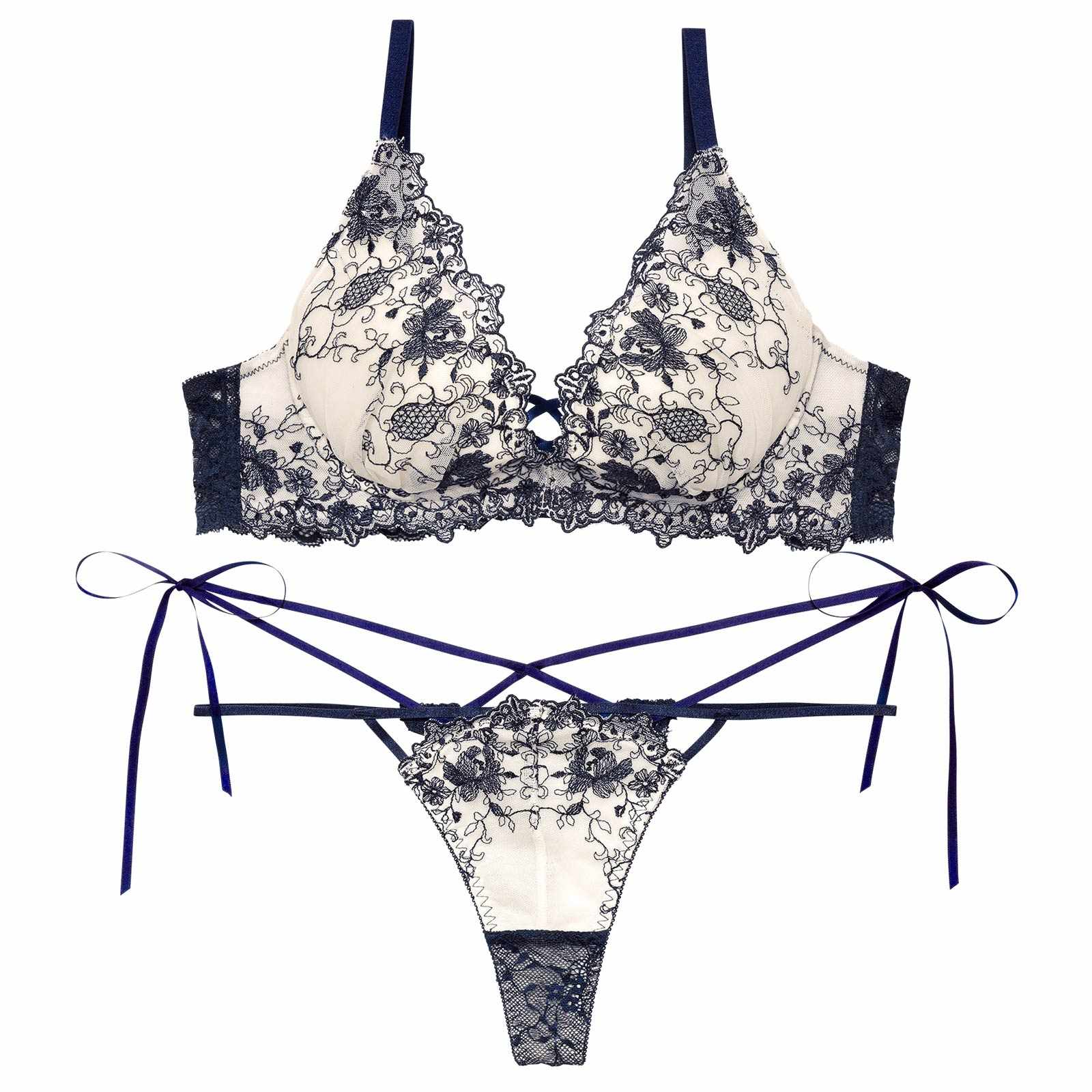 2/5再販!【永尾まりや着用】【Reinest】アンティークアイビーストリングブブラジャー&バック透けTバックショーツ