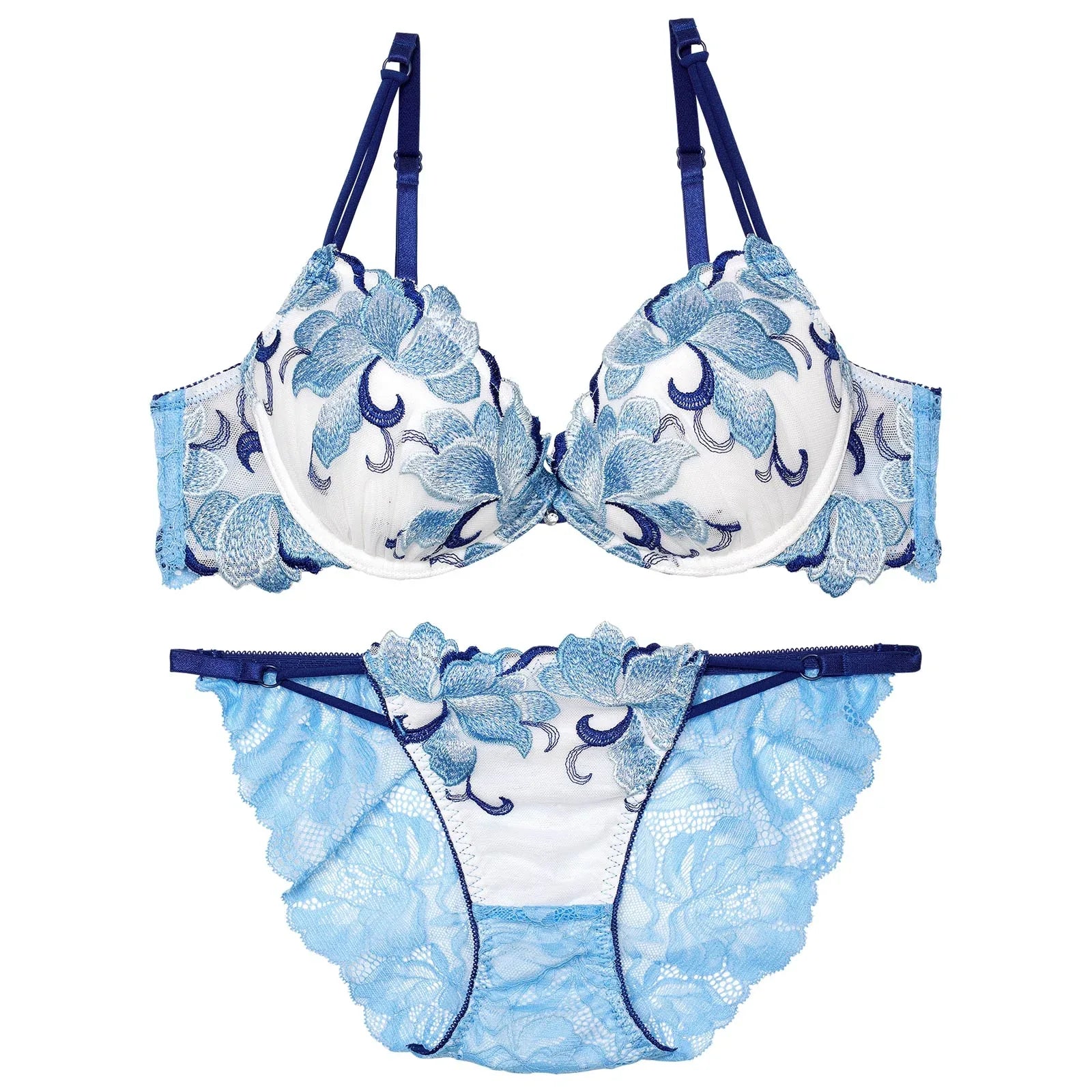 【永尾まりや着用】【Reinest】ルミナスクイーンフラワーブラジャー&バック透けフルバックショーツ - 【公式】247Lingerie