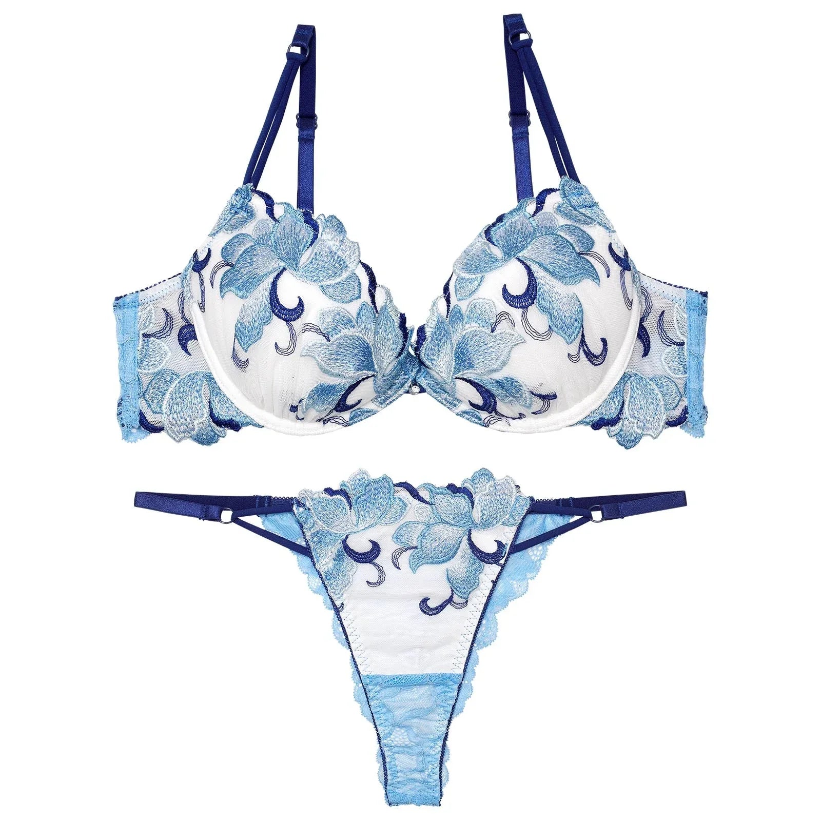 【永尾まりや着用】【Reinest】ルミナスクイーンフラワーブラジャー&バック透けTバックショーツ - 【公式】247Lingerie