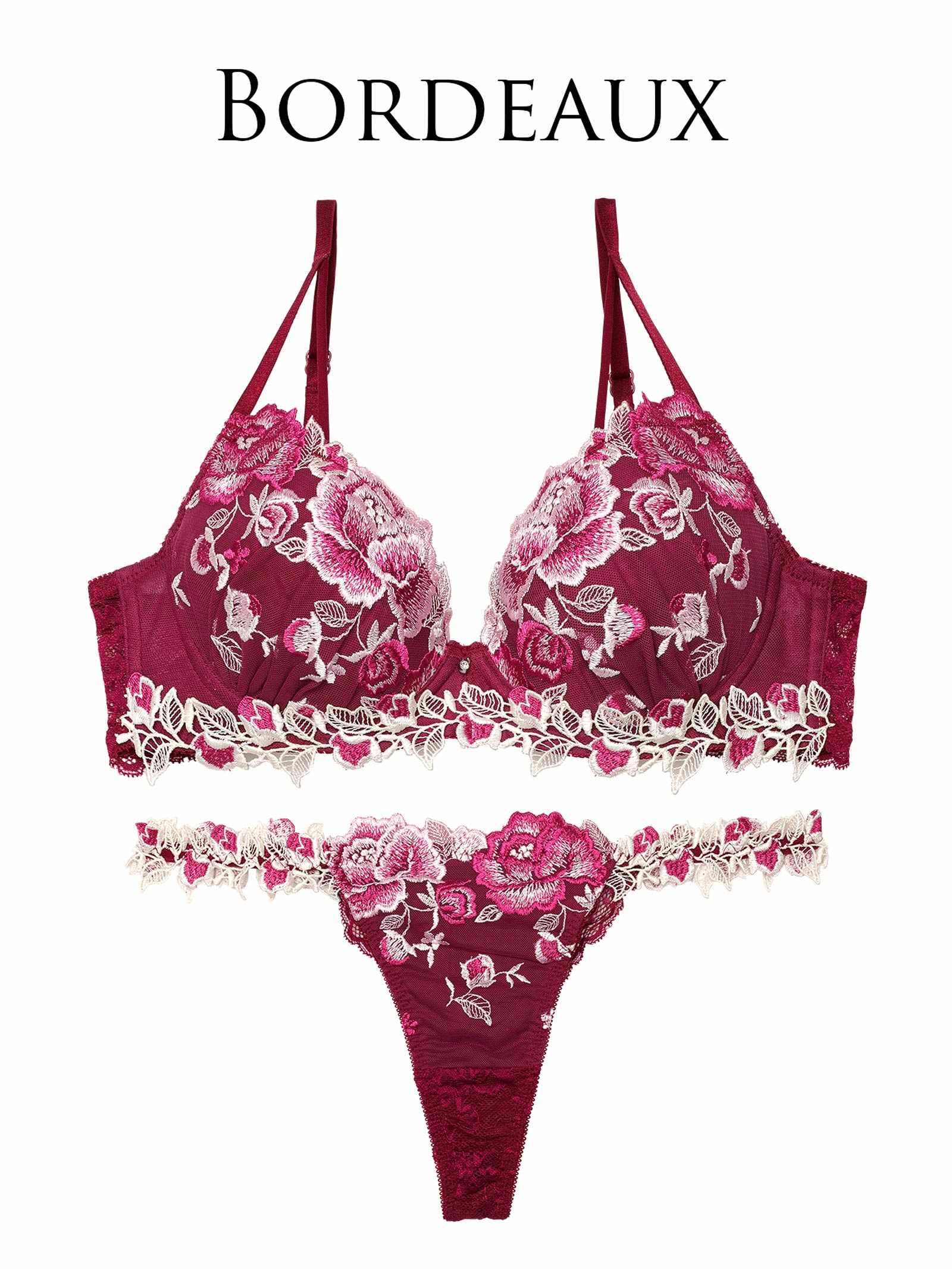 5/26新作!!【永尾まりや着用】【Reinest】リュクスローズブーケブラジャー&バック透けTバックショーツ