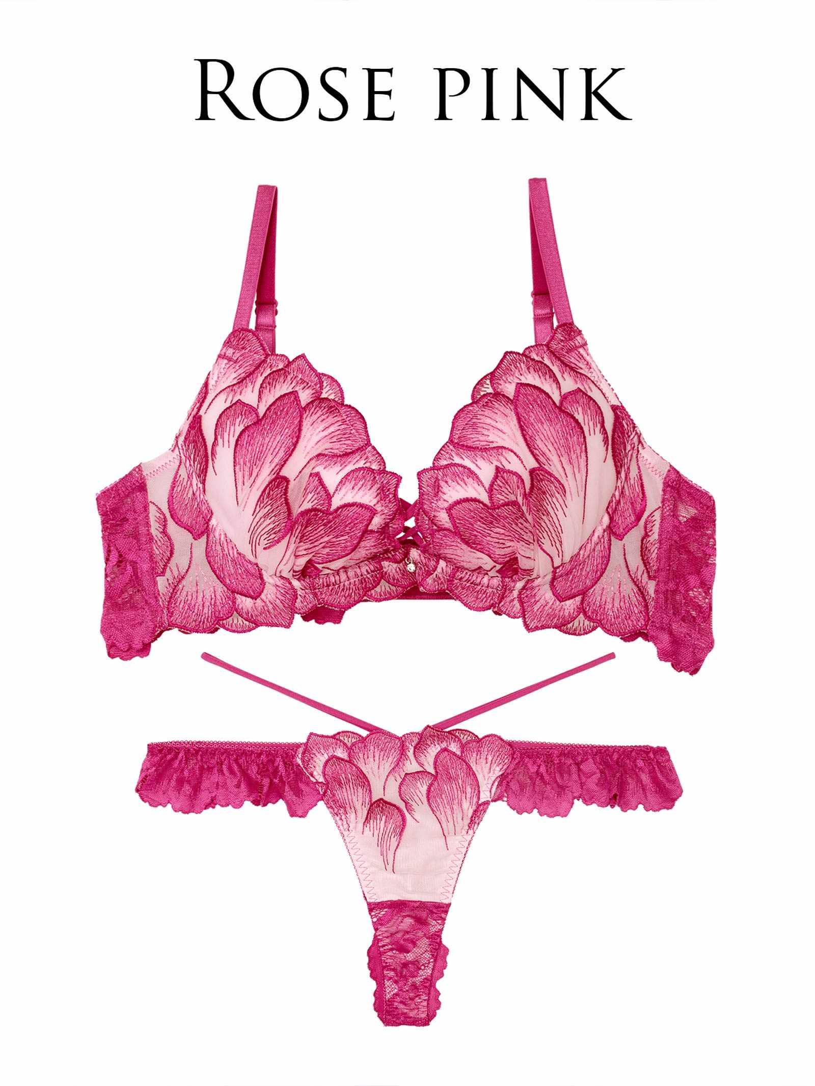 7/2新作!!【永尾まりや着用】【Reinest】ルミエールペタルレーシーブラジャー&バック透けTバックショーツ