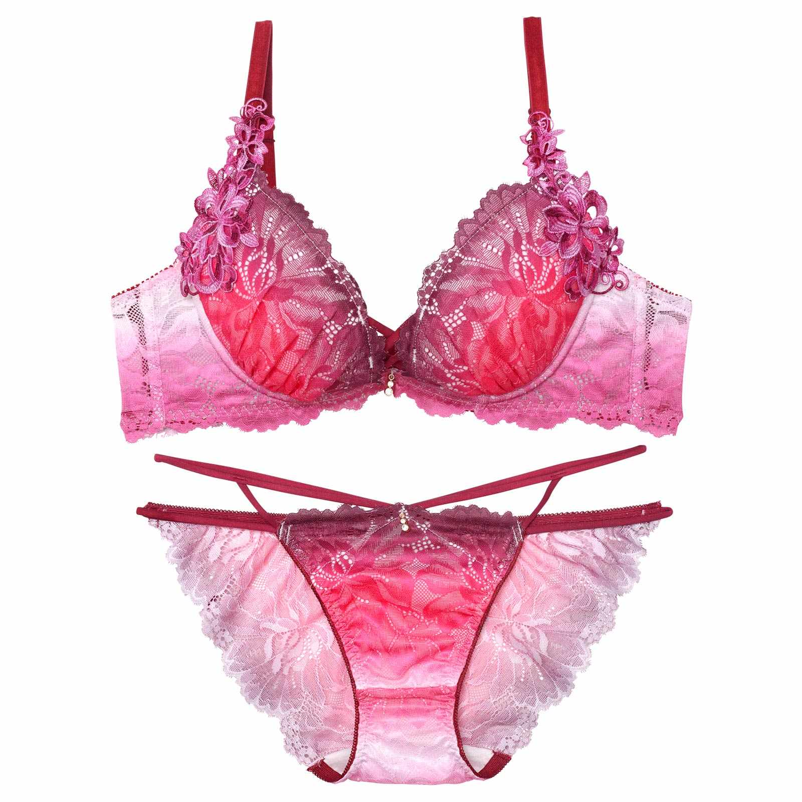 【永尾まりや着用】【Reinest】ブライトマーメイドフラワーブラジャー&バック透けフルバックショーツ