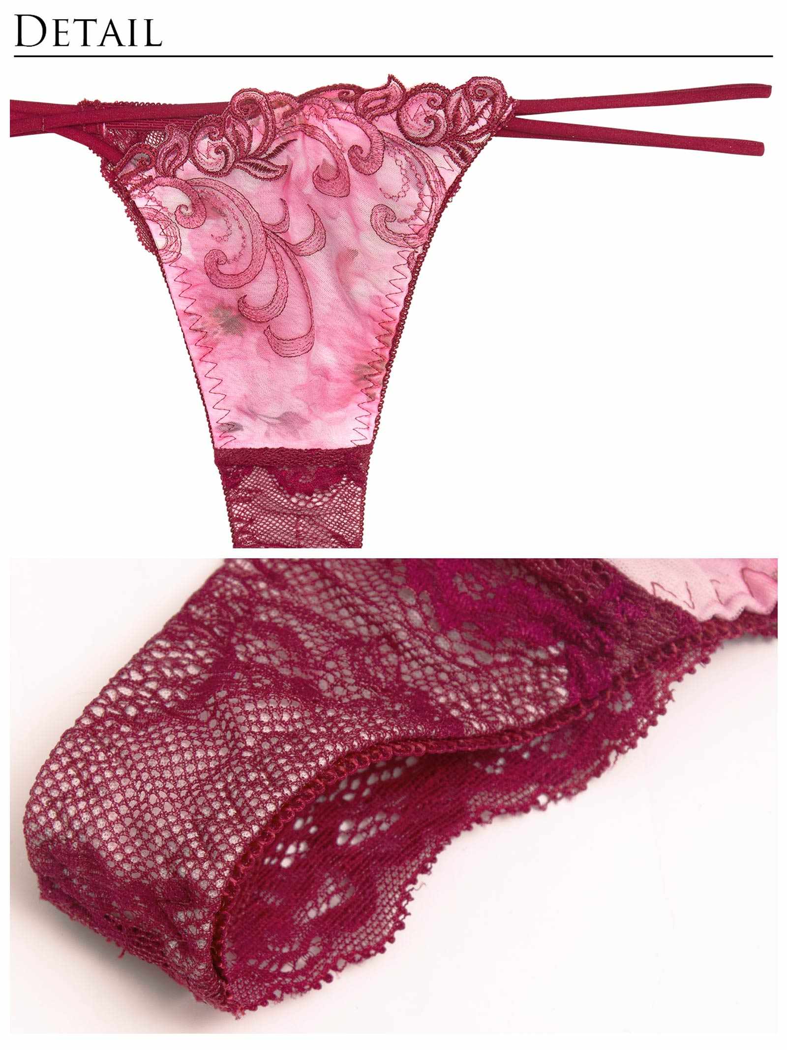 9/26新作!【永尾まりや着用】【Reinest】ジュエルアイビーフローラルブラジャー&バック透けTバックショーツ