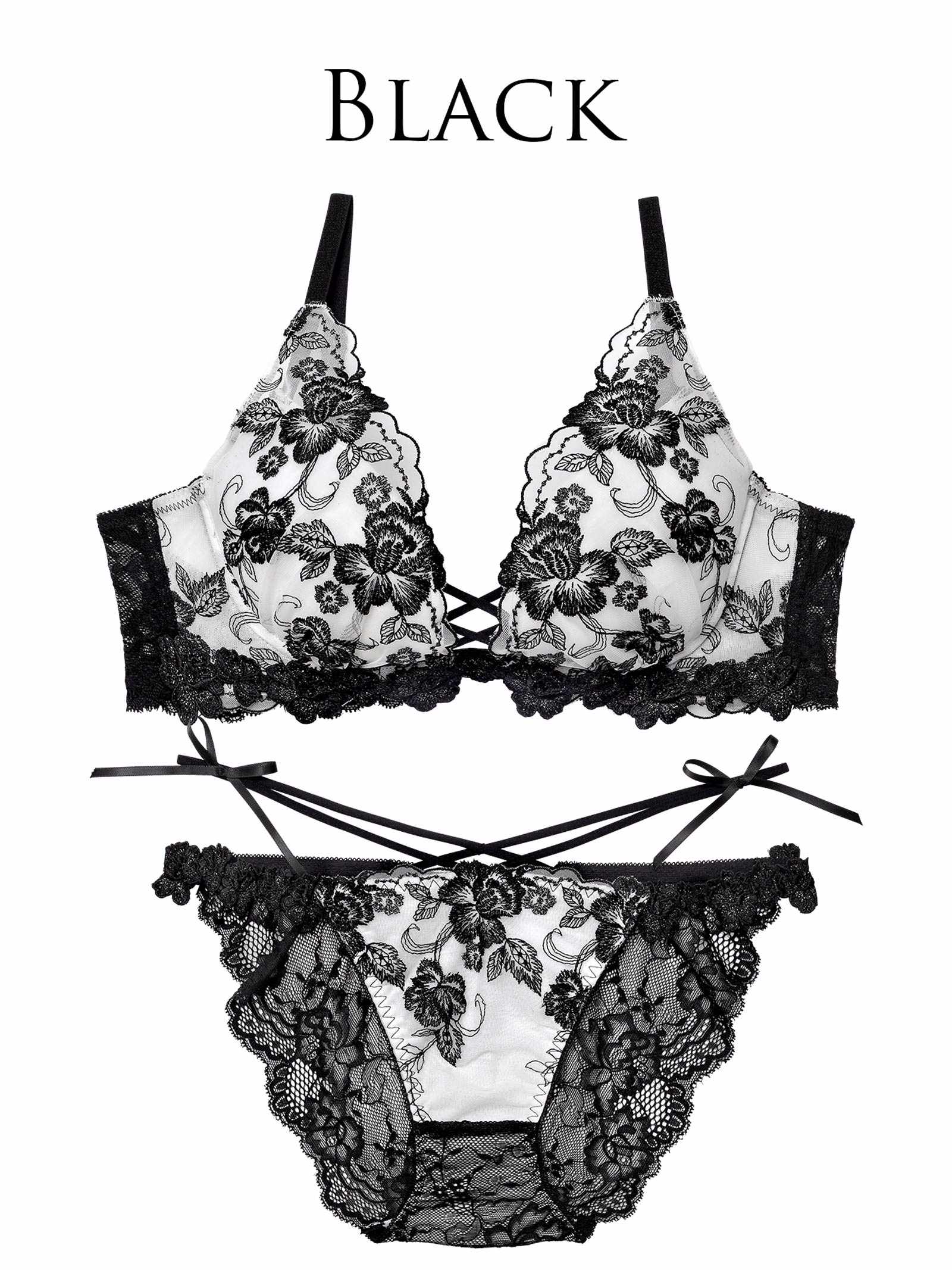 2/18新作!【永尾まりや着用】【Reinest】ラディアントブロッサムブラジャー&バック透けフルバックショーツ