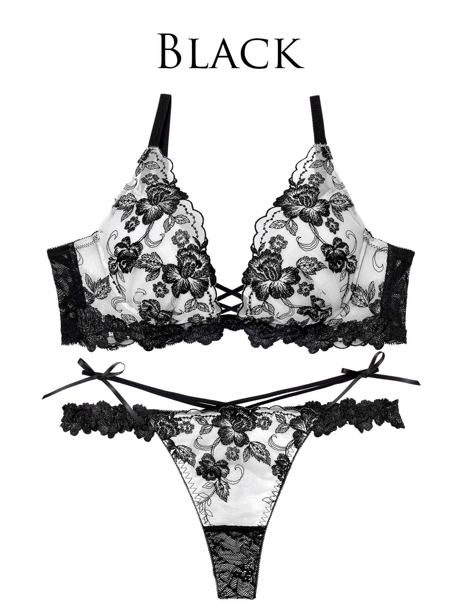 2/18新作!【永尾まりや着用】【Reinest】ラディアントブロッサムブラジャー&バック透けTバックショーツ