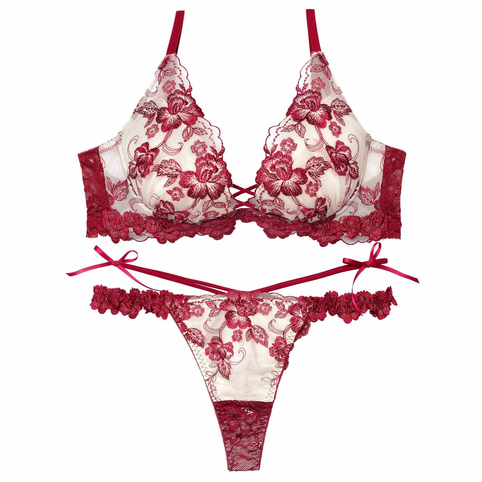 2/18新作!【永尾まりや着用】【Reinest】ラディアントブロッサムブラジャー&バック透けTバックショーツ