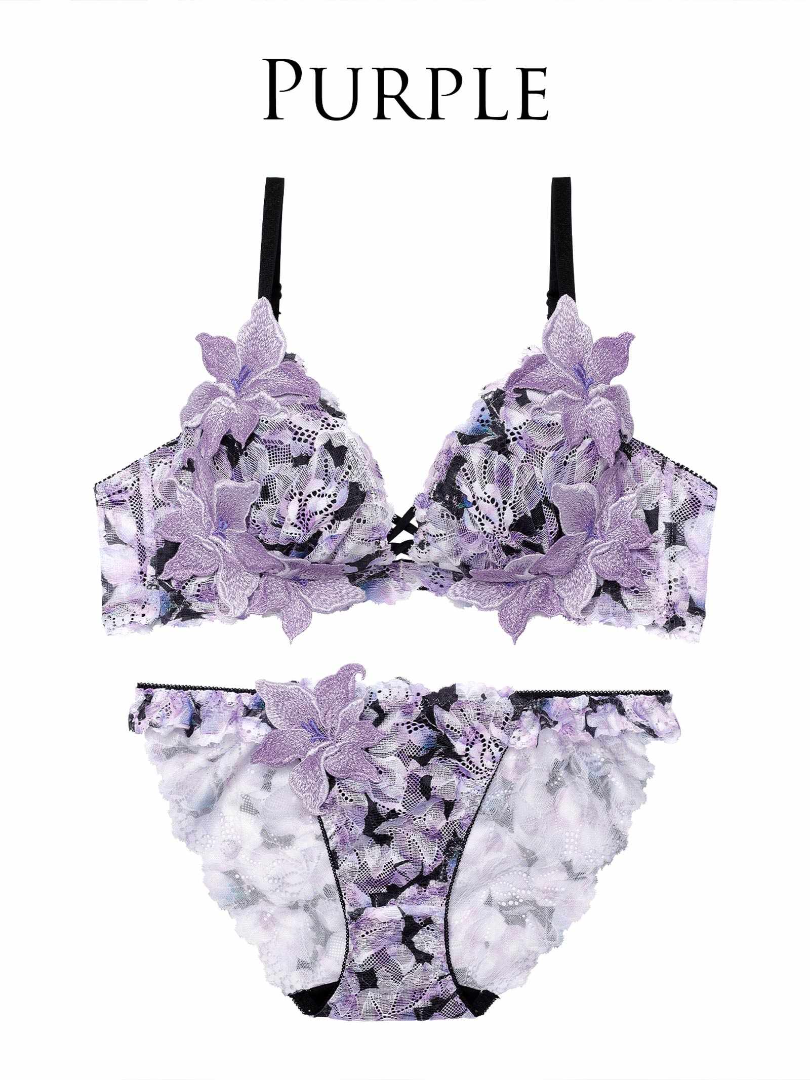 4/6新作!【永尾まりや着用】【Reinest】ルミナスリリーブロッサムブラジャー&バック透けフルバックショーツ