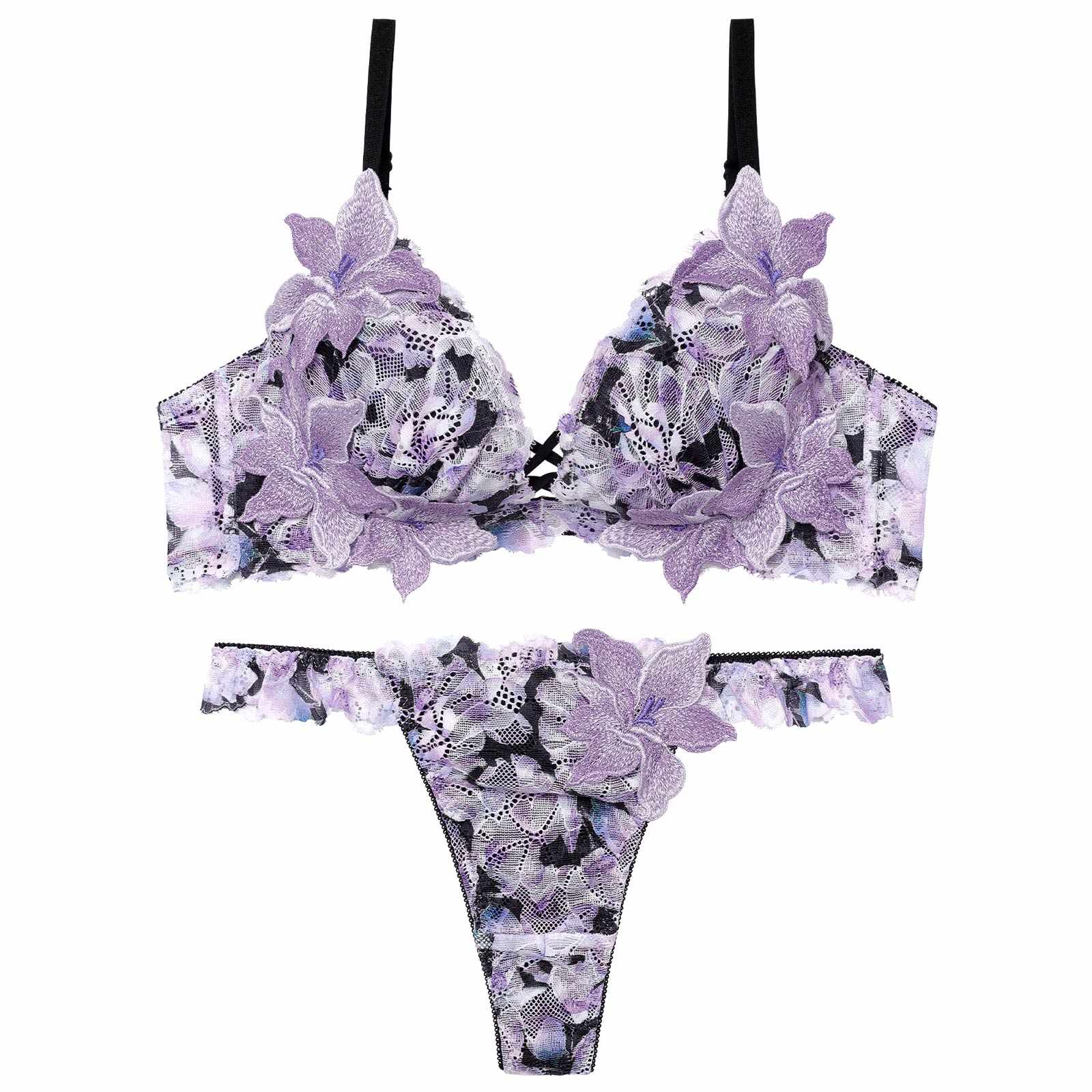 4/6新作!【永尾まりや着用】【Reinest】ルミナスリリーブロッサムブラジャー&バック透けTバックショーツ