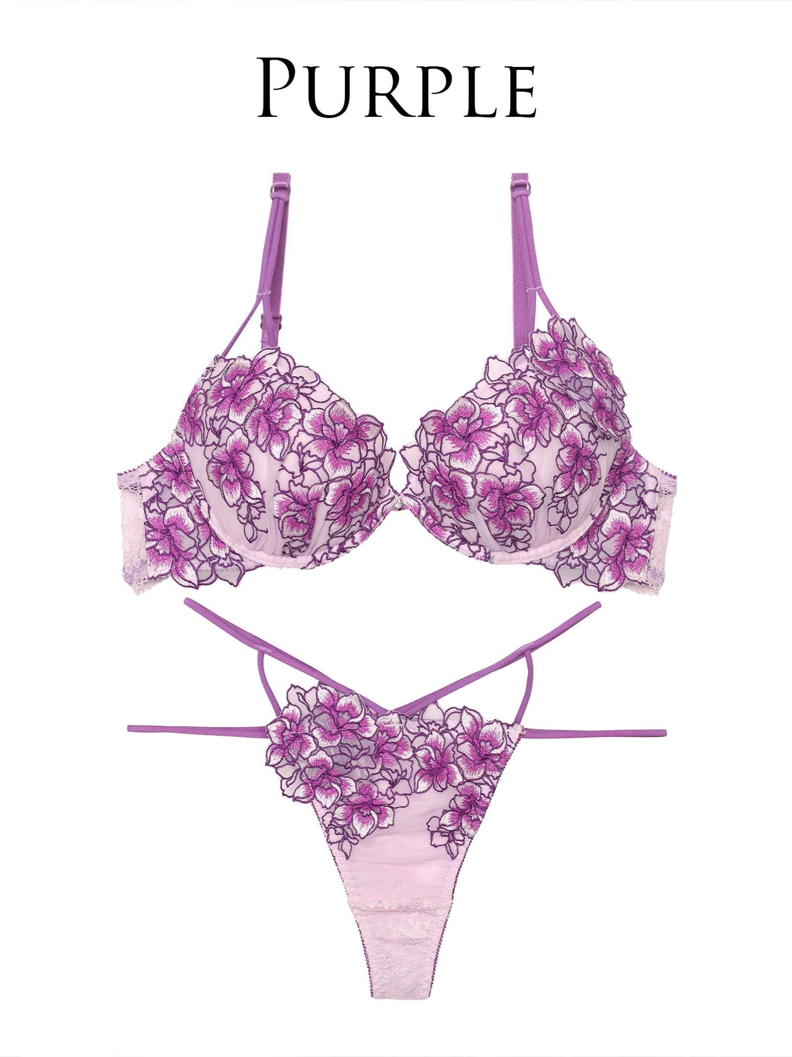 6/19再販!!【永尾まりや着用】【Reinest】シャインブロッサムストリングブラジャー&バック透けTバックショーツ