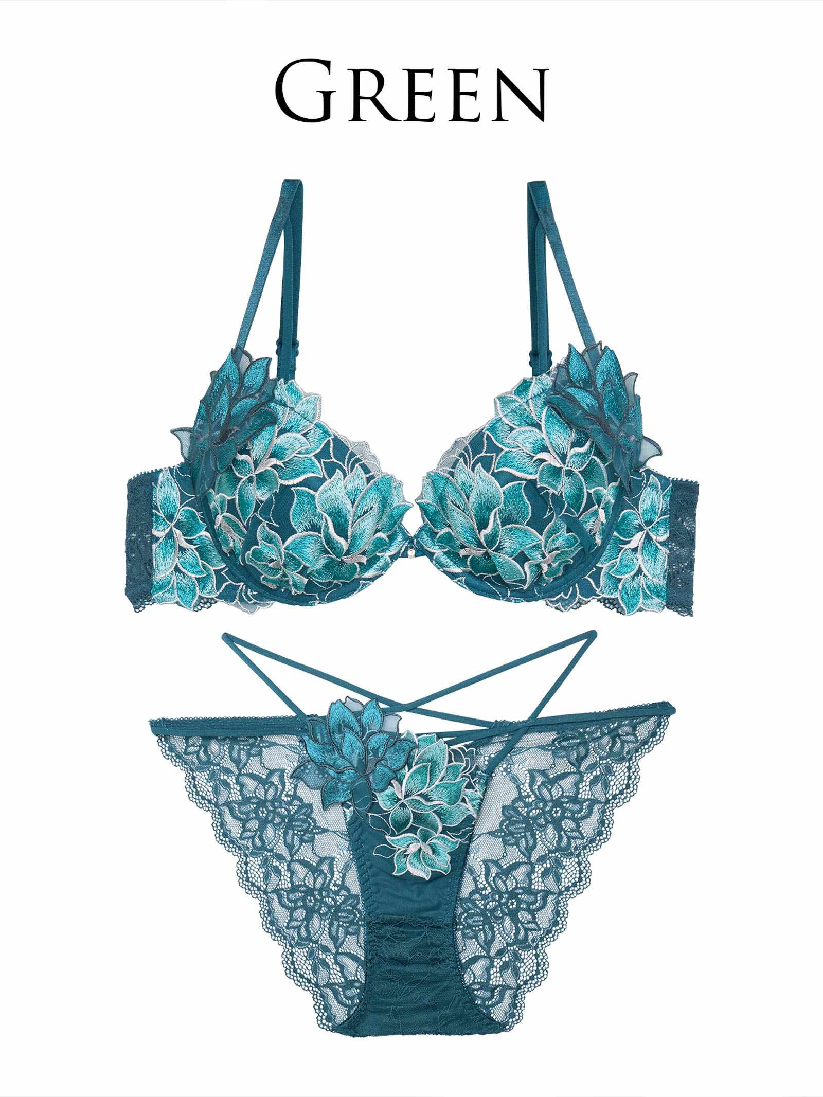 8/25新作!グラマラスピオニーコードブラジャー&バック透けフルバックショーツ