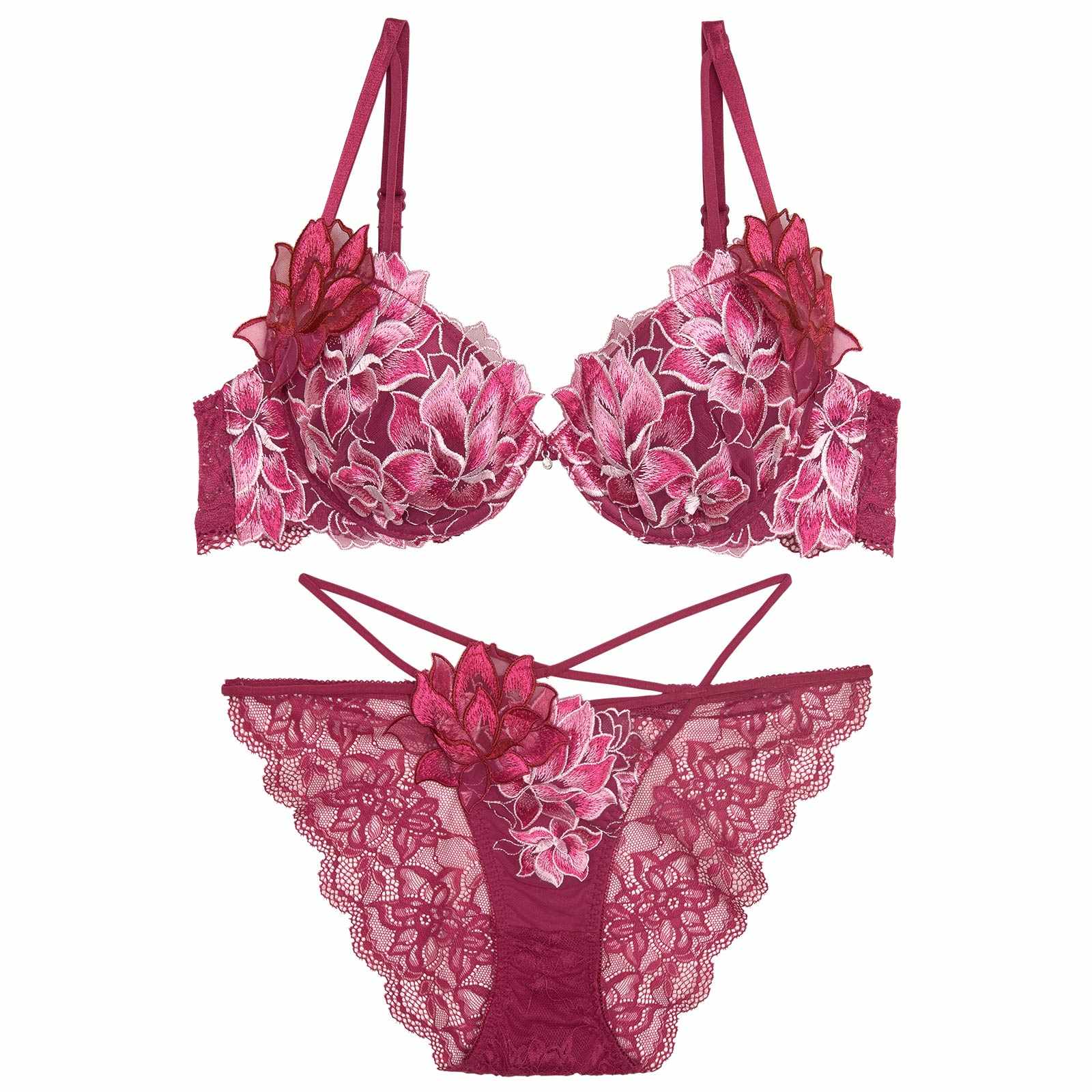 11/13再販!【永尾まりや着用】【Reinest】グラマラスピオニーコードブラジャー&バック透けフルバックショーツ