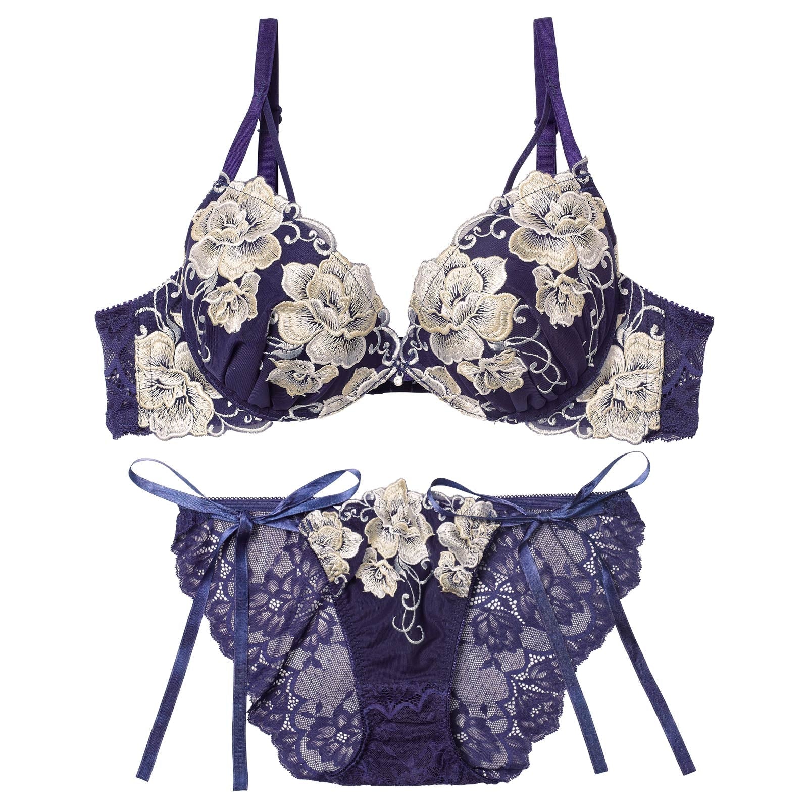 12/3新作!【永尾まりや着用】【Reinest】エターナル リッチローズブラジャー&サイド紐バック透けフルバックショーツ