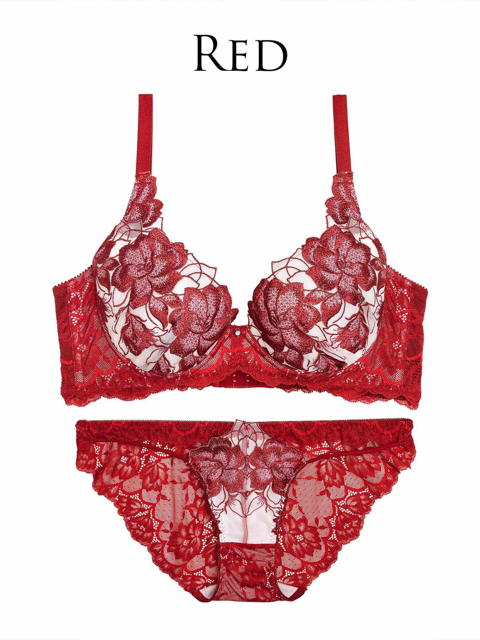 11/21新作!【Reinest】グラマラスピオニーカットストリング育乳脇高★魔法のブラジャー&バック透けフルバックショーツ