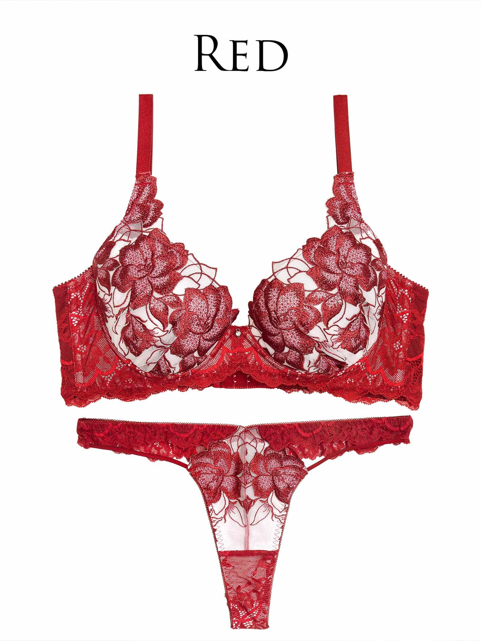 11/21新作!【Reinest】グラマラスピオニーカットストリング育乳脇高★魔法のブラジャー&バック透けTバックショーツ