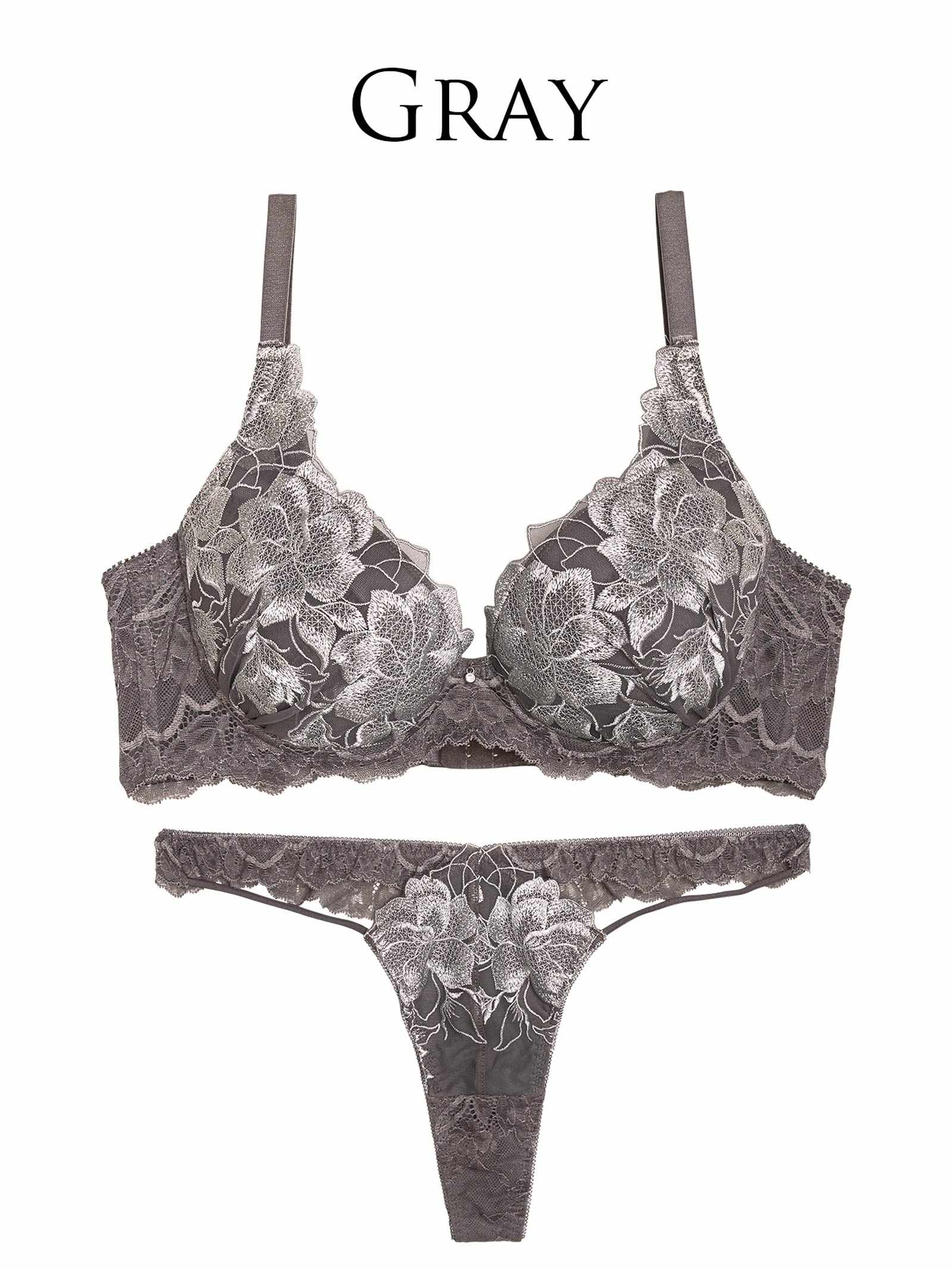 11/21新作!【Reinest】グラマラスピオニーカットストリング育乳脇高★魔法のブラジャー&バック透けTバックショーツ