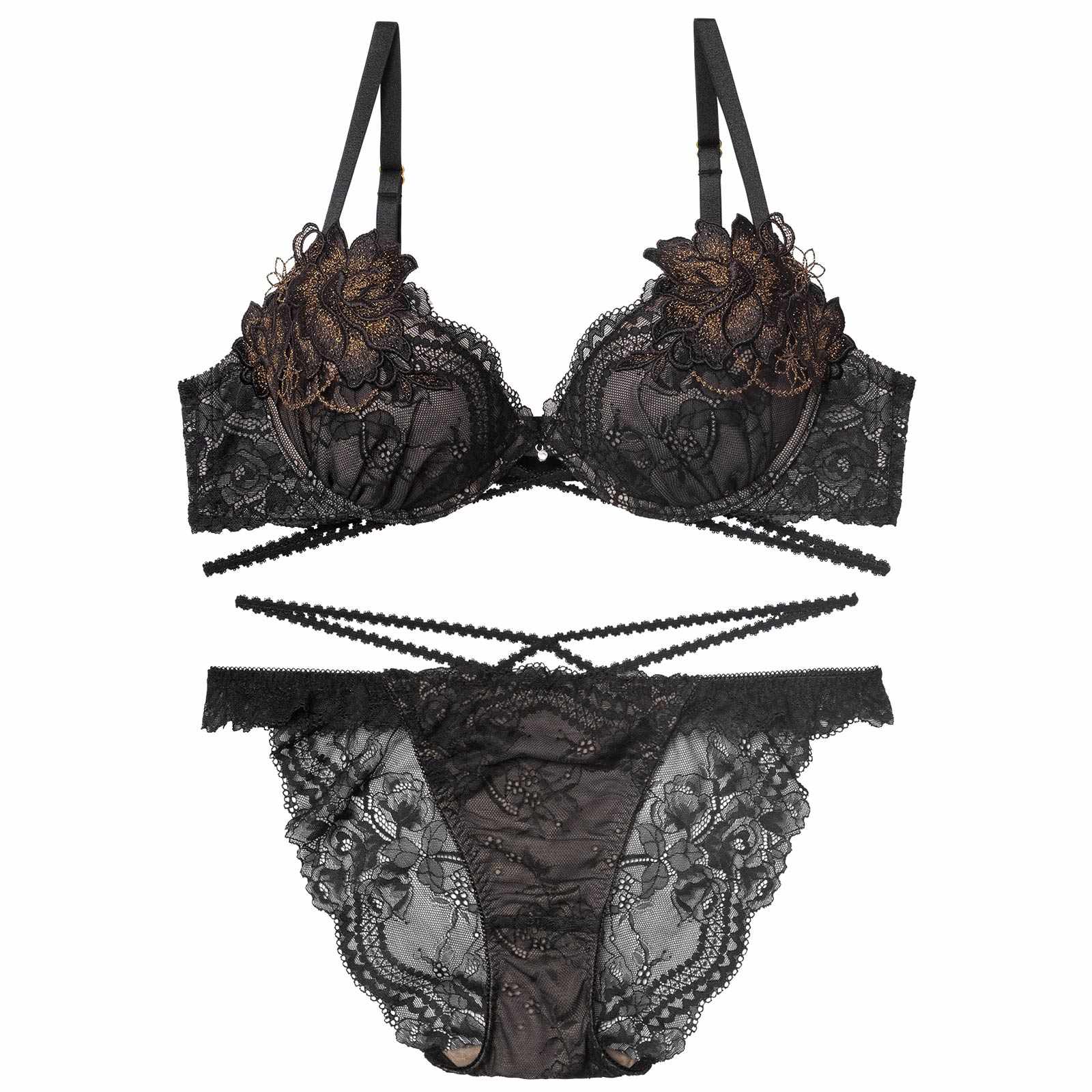 12/10新作!【永尾まりや着用】【Reinest】マジェスティックコードレースブラジャー&バック透けフルバックショーツ