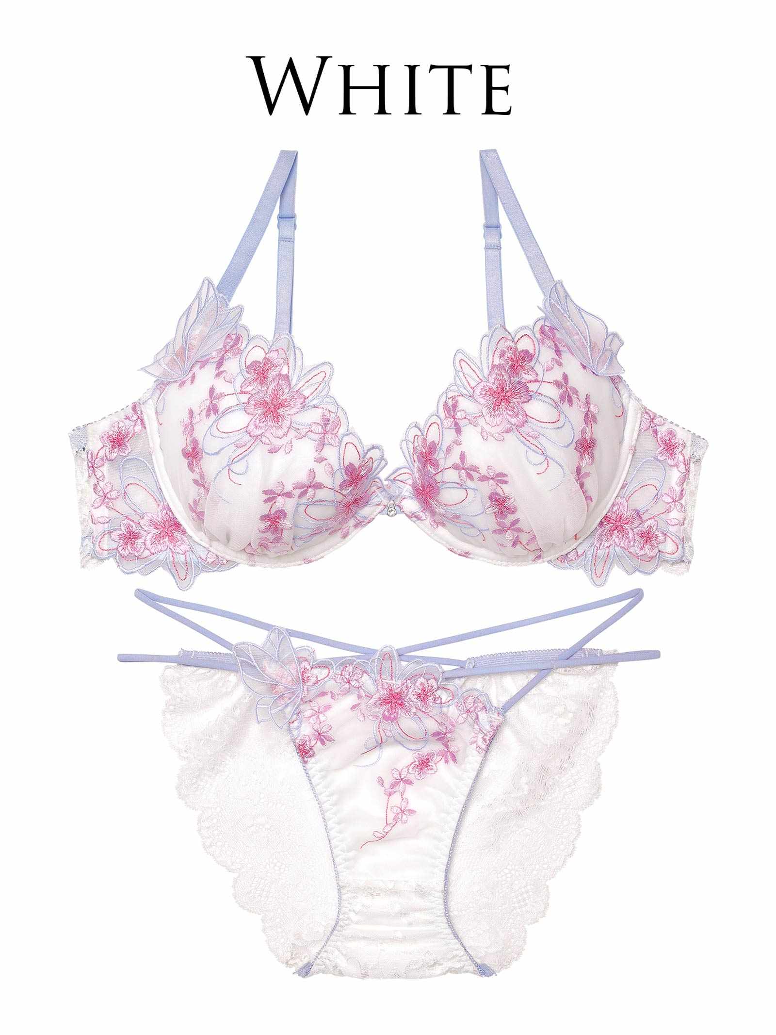 4/1再販!【永尾まりや着用】【Reinest】グレイスチェリーブロッサムブラジャー&バック透けフルバックショーツ