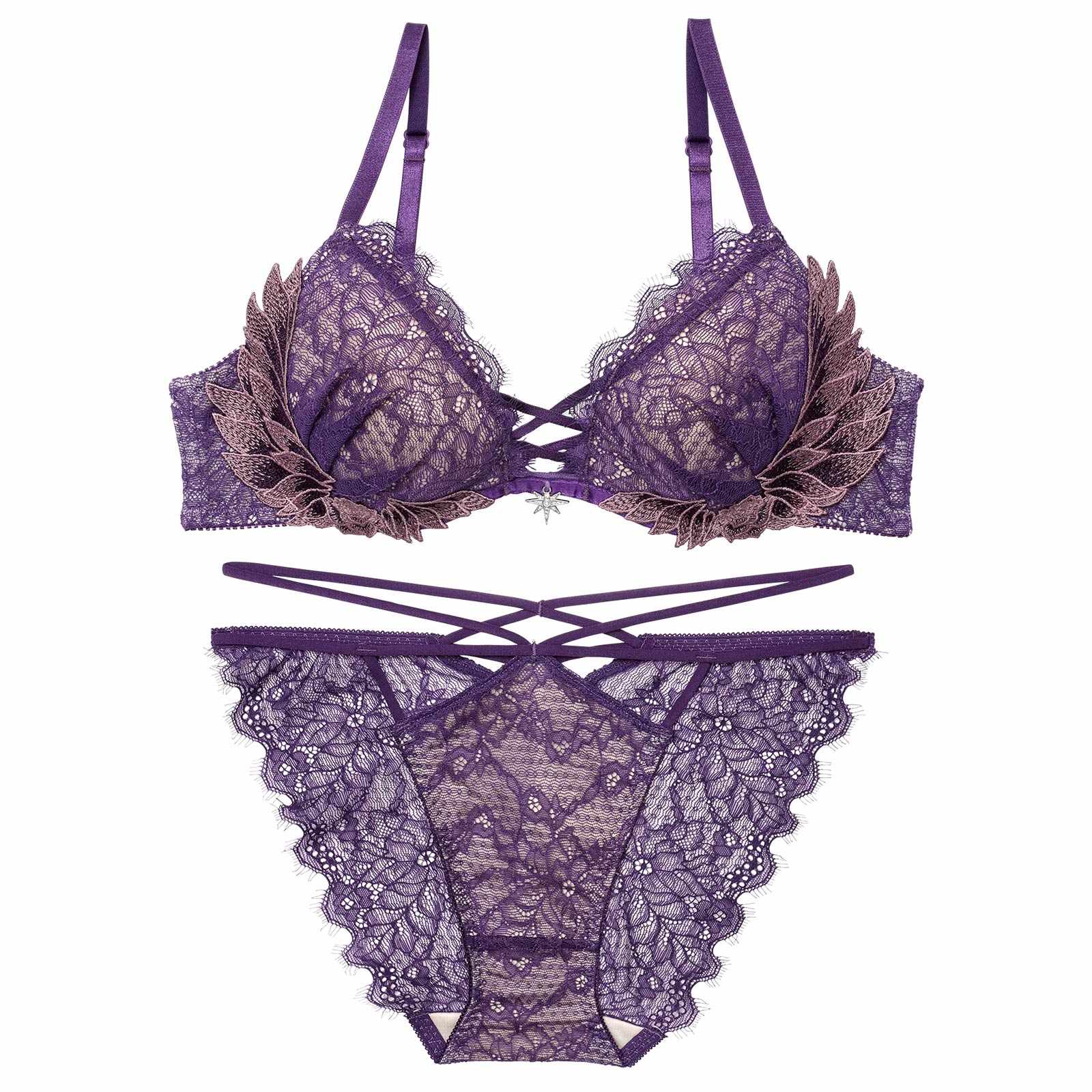 12/22新作!【Reinest】グラマラスフェザーローズブラジャー＆バック透けフルバックショーツ