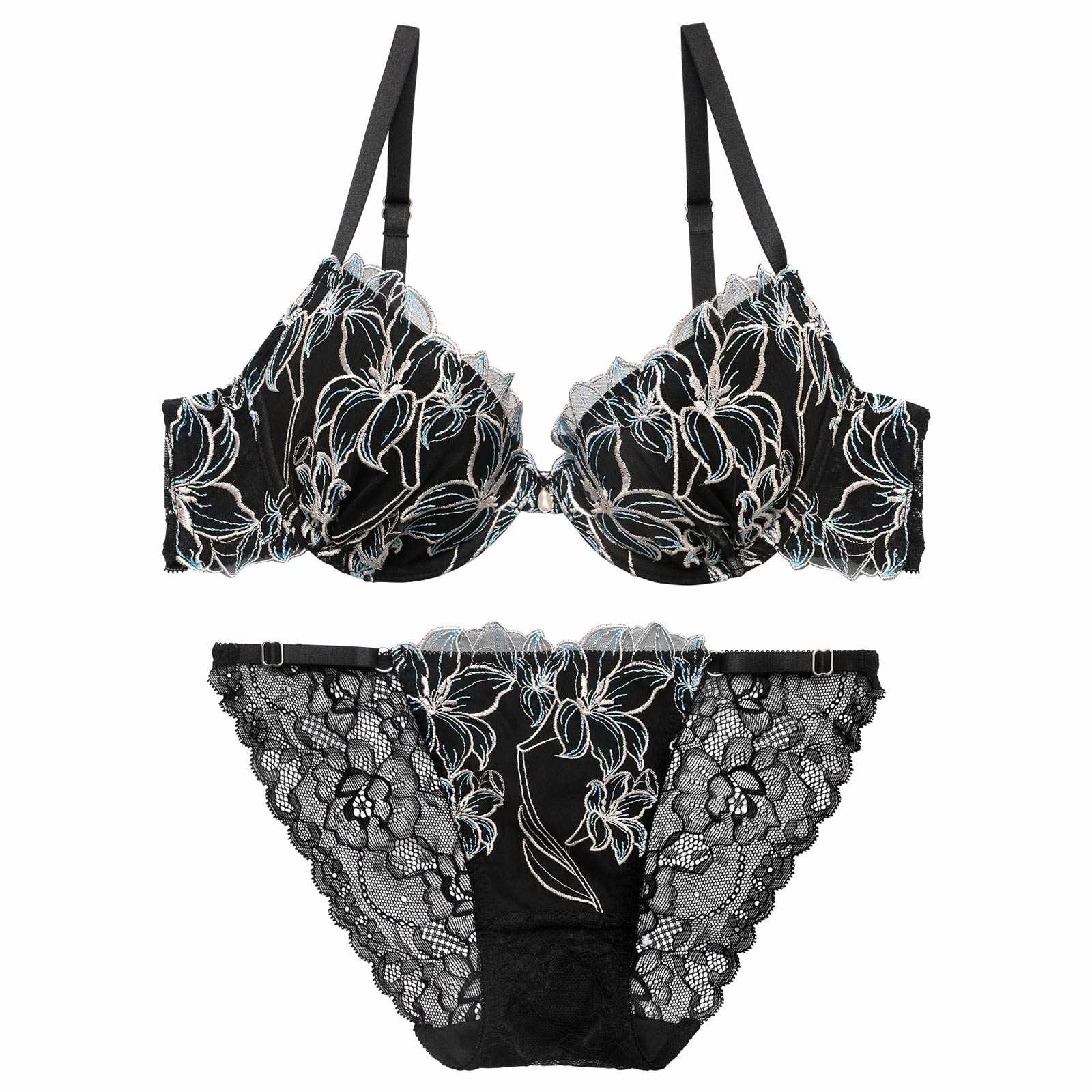 4/1新作!【永尾まりや着用】【Reinest】グラマラスビビッドブロッサムブラジャー&バック透けフルバックショーツ