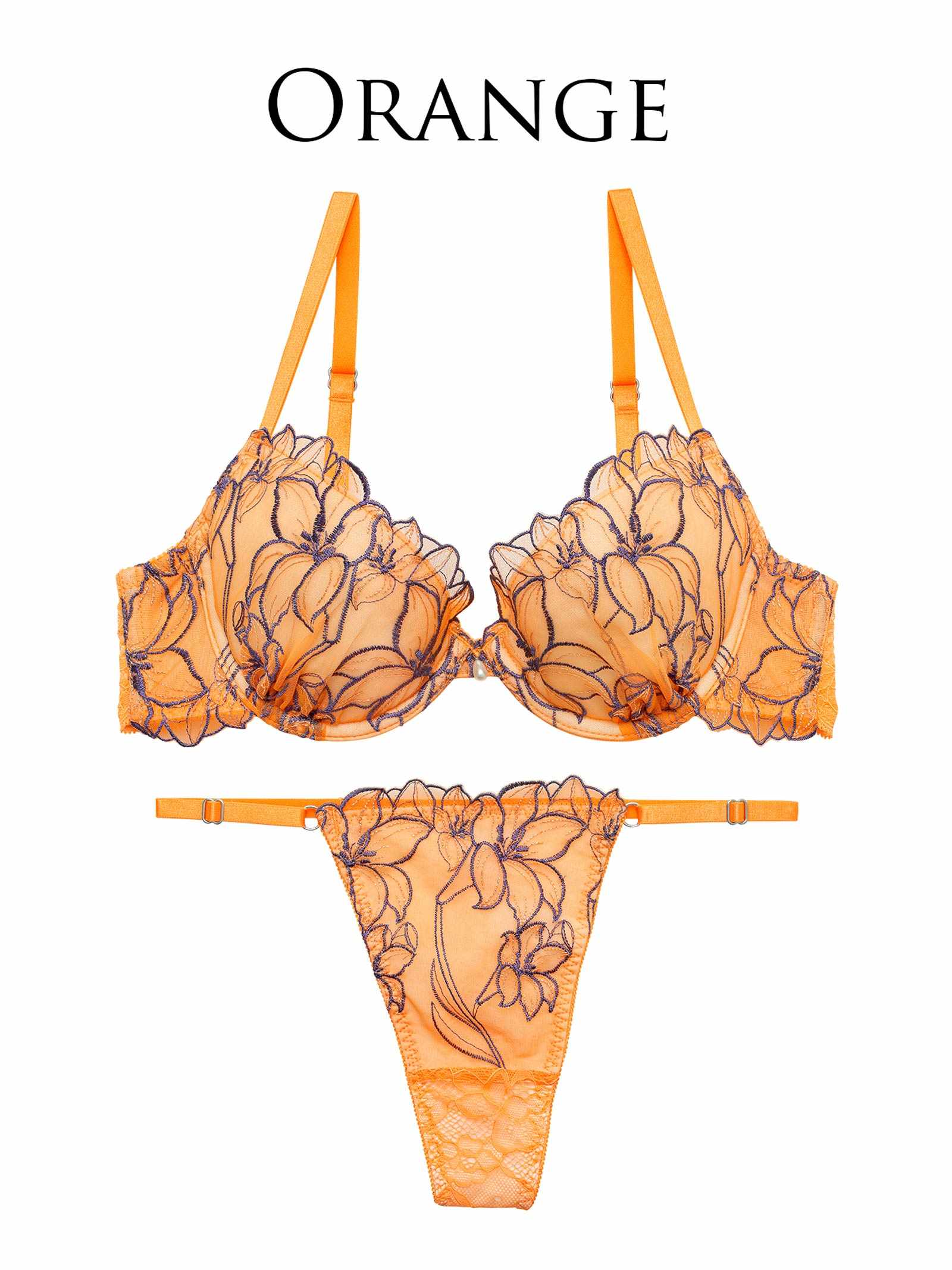 4/1新作!【永尾まりや着用】【Reinest】グラマラスビビッドブロッサムブラジャー&バック透けTバックショーツ