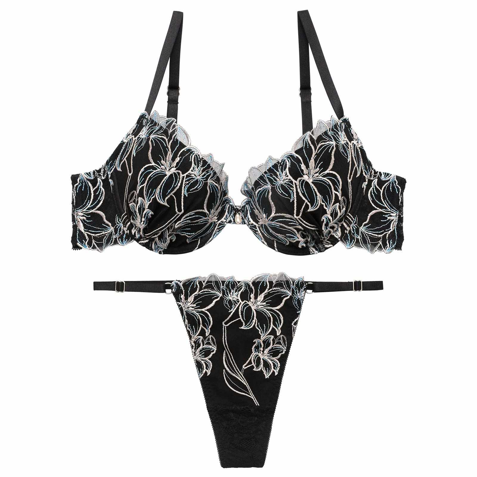 4/1新作!【永尾まりや着用】【Reinest】グラマラスビビッドブロッサムブラジャー&バック透けTバックショーツ