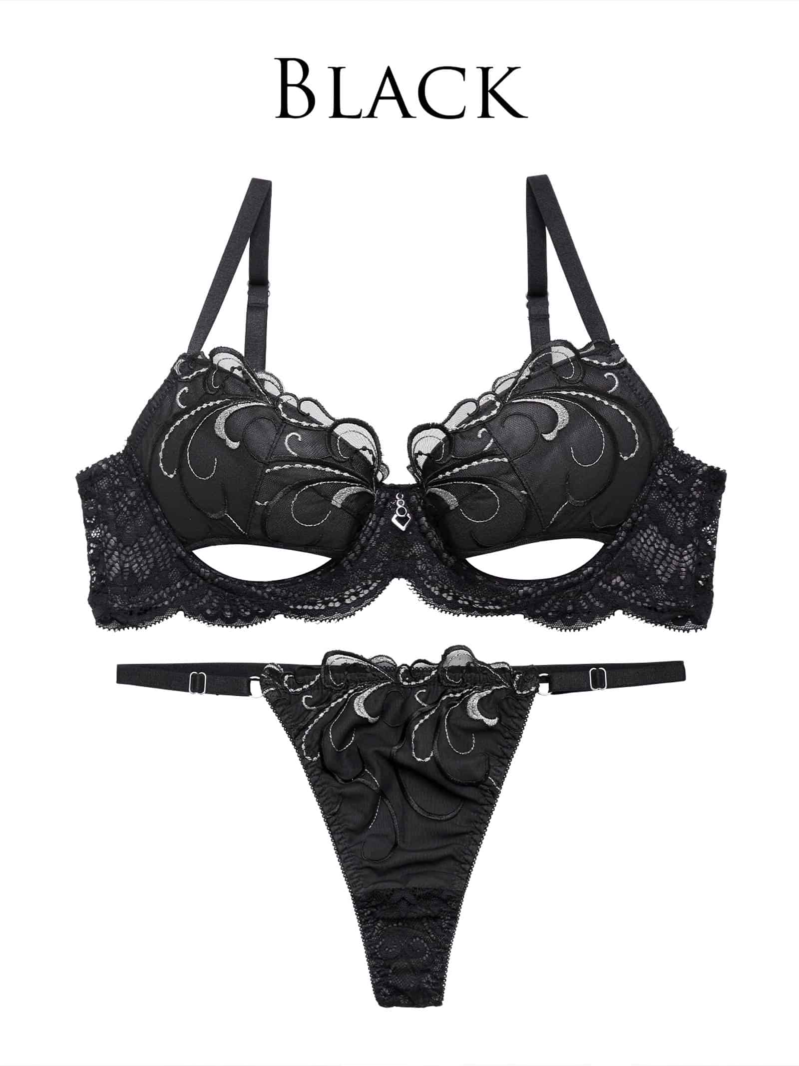 9/2新作!【Reinest】ロイヤルアイビーレースブラジャー&バック透けTバックショーツ