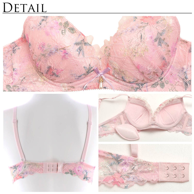 【明日花キララ着用/WhipBunny】Floral Lace Bra&Shorts/Pink フローラルレースブラ&ショーツ/ピンク
