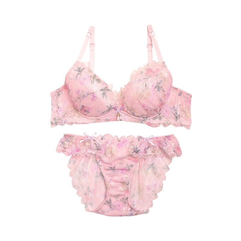【明日花キララ着用/WhipBunny】Floral Lace Bra&Shorts/Pink フローラルレースブラ&ショーツ/ピンク
