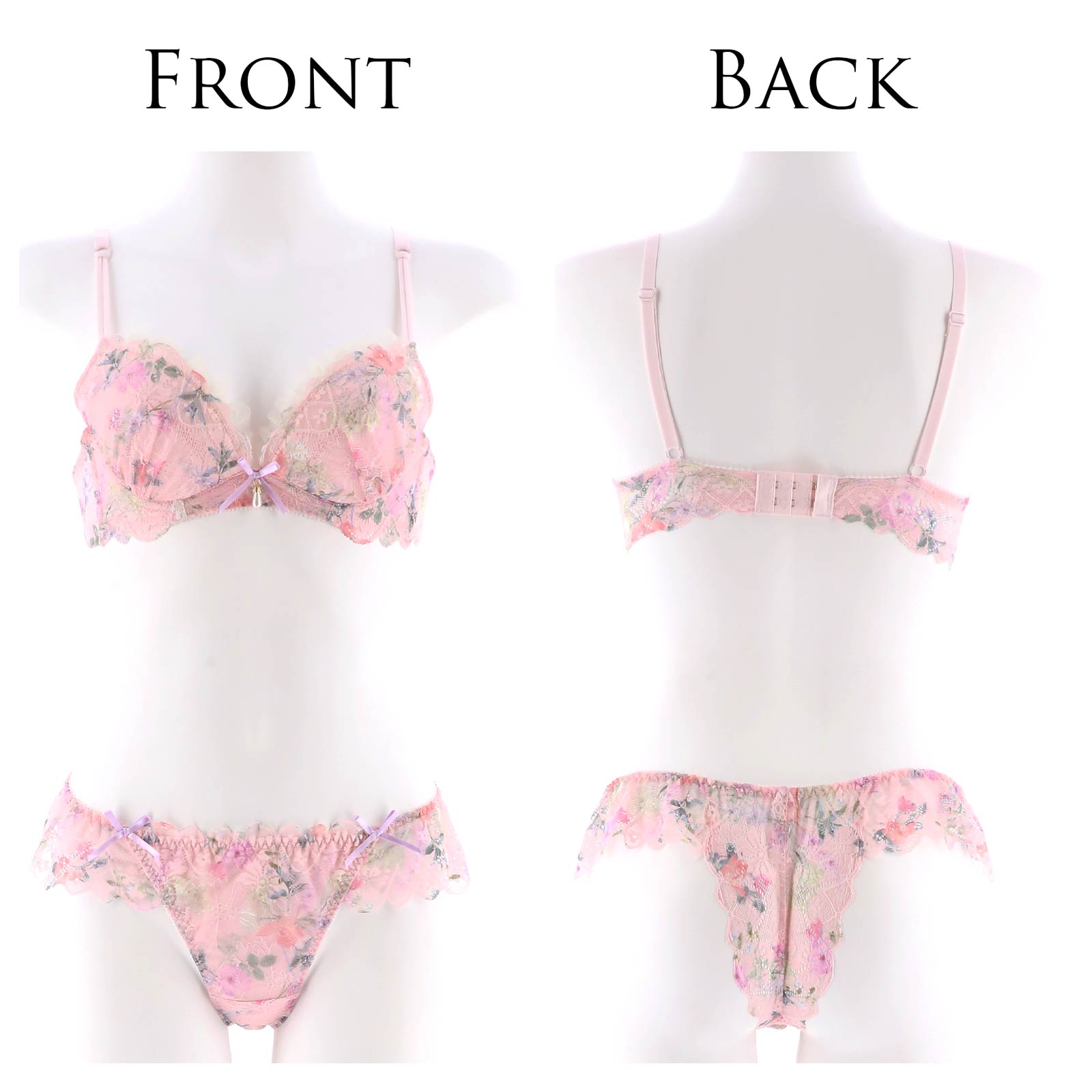 【明日花キララ着用/WhipBunny】Floral Lace Bra&T-back/Pink フローラルレースブラ&Tバック/ピンク