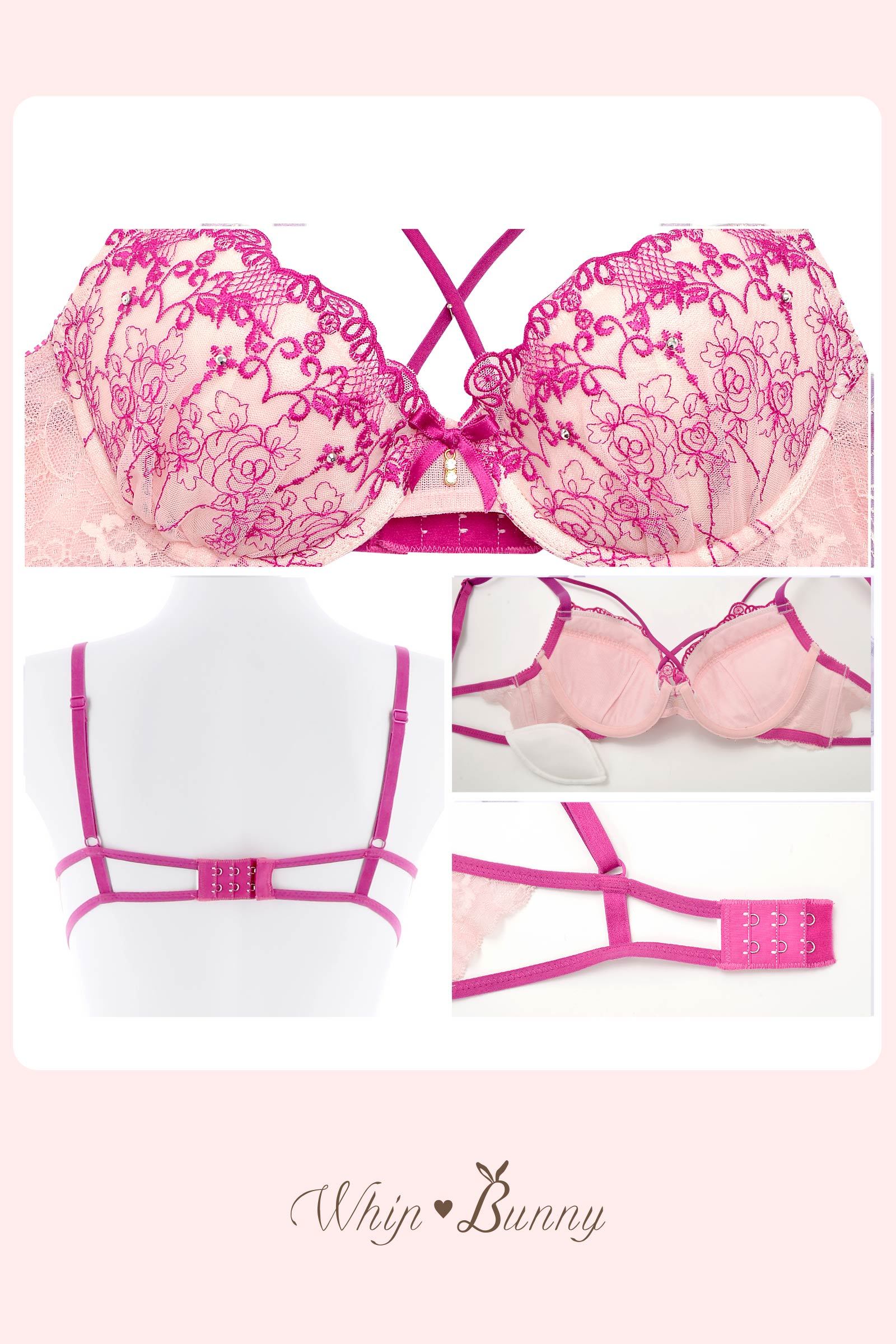 【明日花キララ着用/WhipBunny】Bright Romantic Rose Bra&Shorts / Pink ブライトロマンティックローズブラ&ショーツ / ピンク