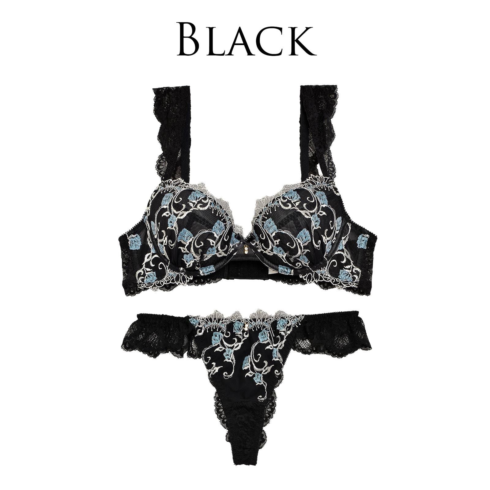 【明日花キララ着用/WhipBunny】Flower Dress Bra&T-back / Black フラワードレスブラ＆Tバック / ブラック