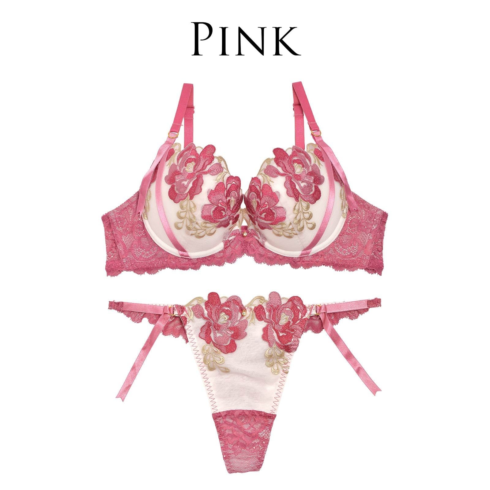 【明日花キララ着用/WhipBunny】Sweet Rose Motif Bra&T-back / Pink スイートローズモチーフブラ&Tバック / ピンク