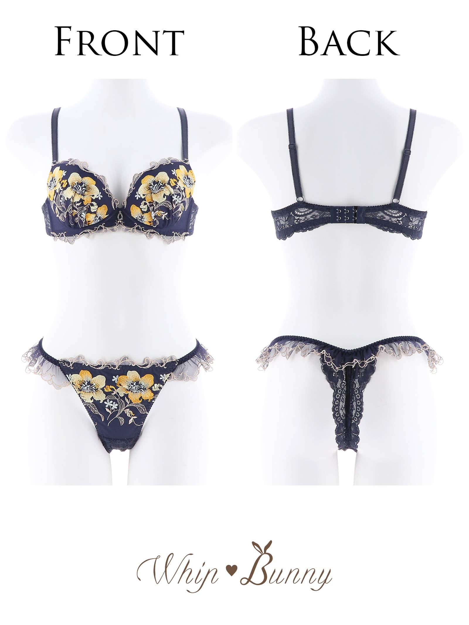 6/2新作!【明日花キララプロデュース/WhipBunny】Noble Lacy Casablanca Bra&T-back/Navy ノーブルレーシーカサブランカブラ&Tバック/ネイビー