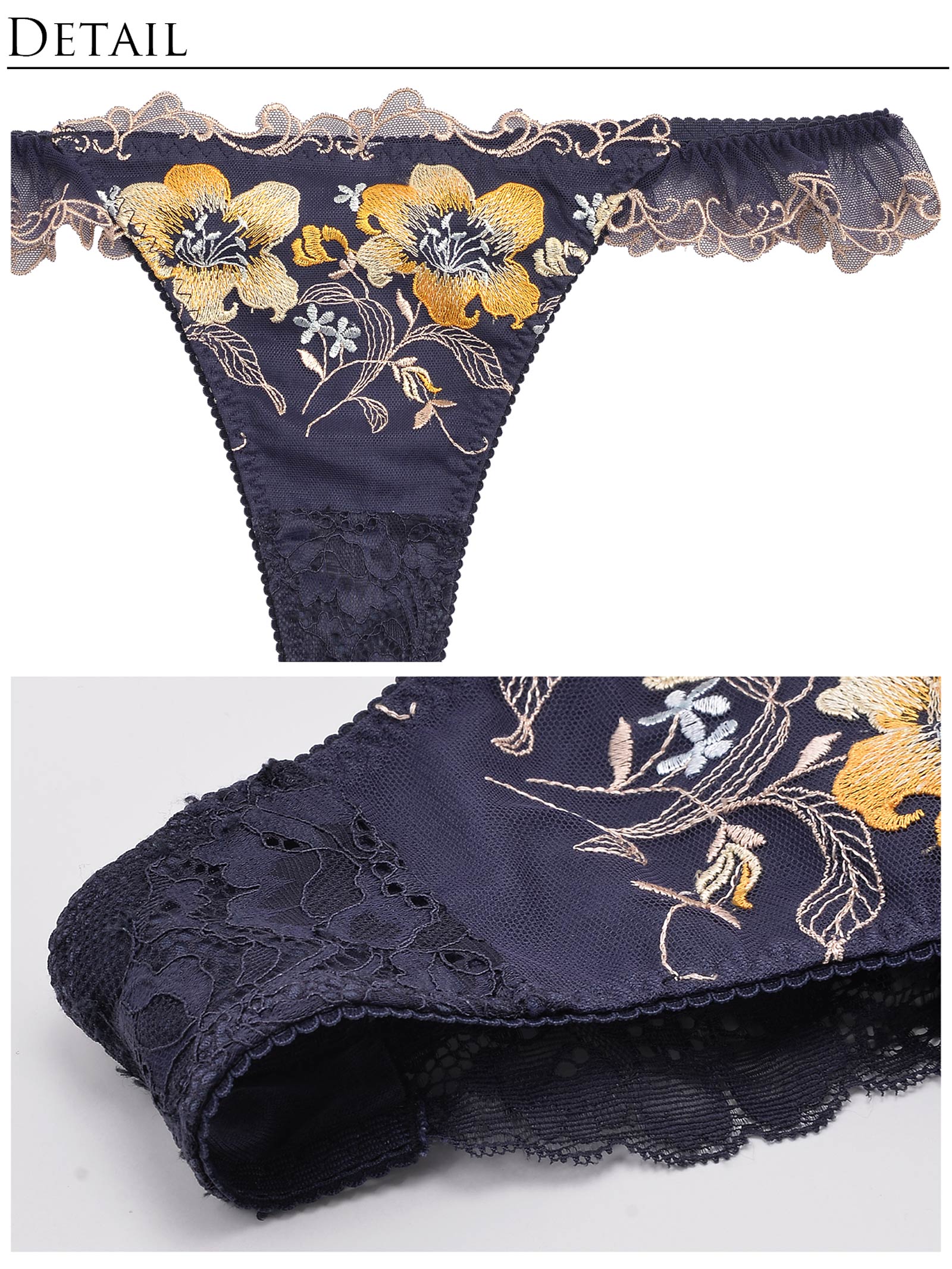 6/2新作!【明日花キララプロデュース/WhipBunny】Noble Lacy Casablanca Bra&T-back/Navy ノーブルレーシーカサブランカブラ&Tバック/ネイビー