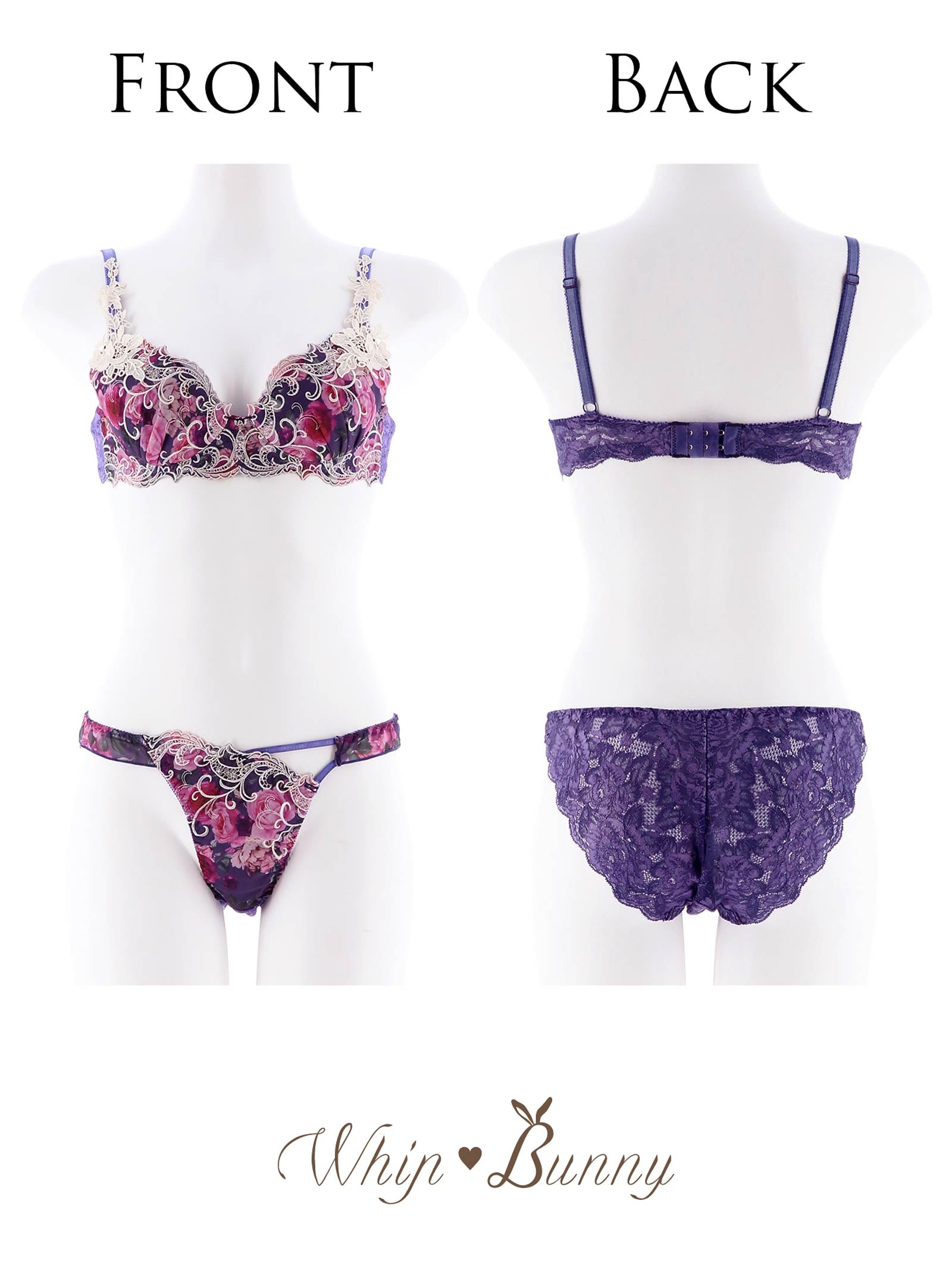 4/7新作!【明日花キララプロデュース/WhipBunny】Fresh Rose Chiffon Bra&Shorts / Navy フレッシュローズシフォンブラ＆ショーツ / ネイビー