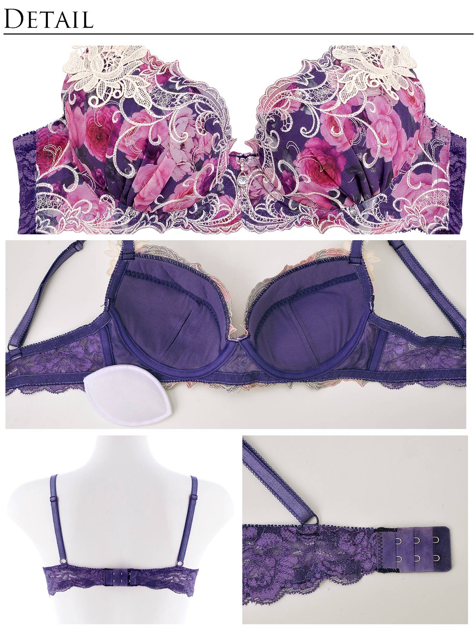 4/7新作!【明日花キララプロデュース/WhipBunny】Fresh Rose Chiffon Bra&Shorts / Navy フレッシュローズシフォンブラ＆ショーツ / ネイビー