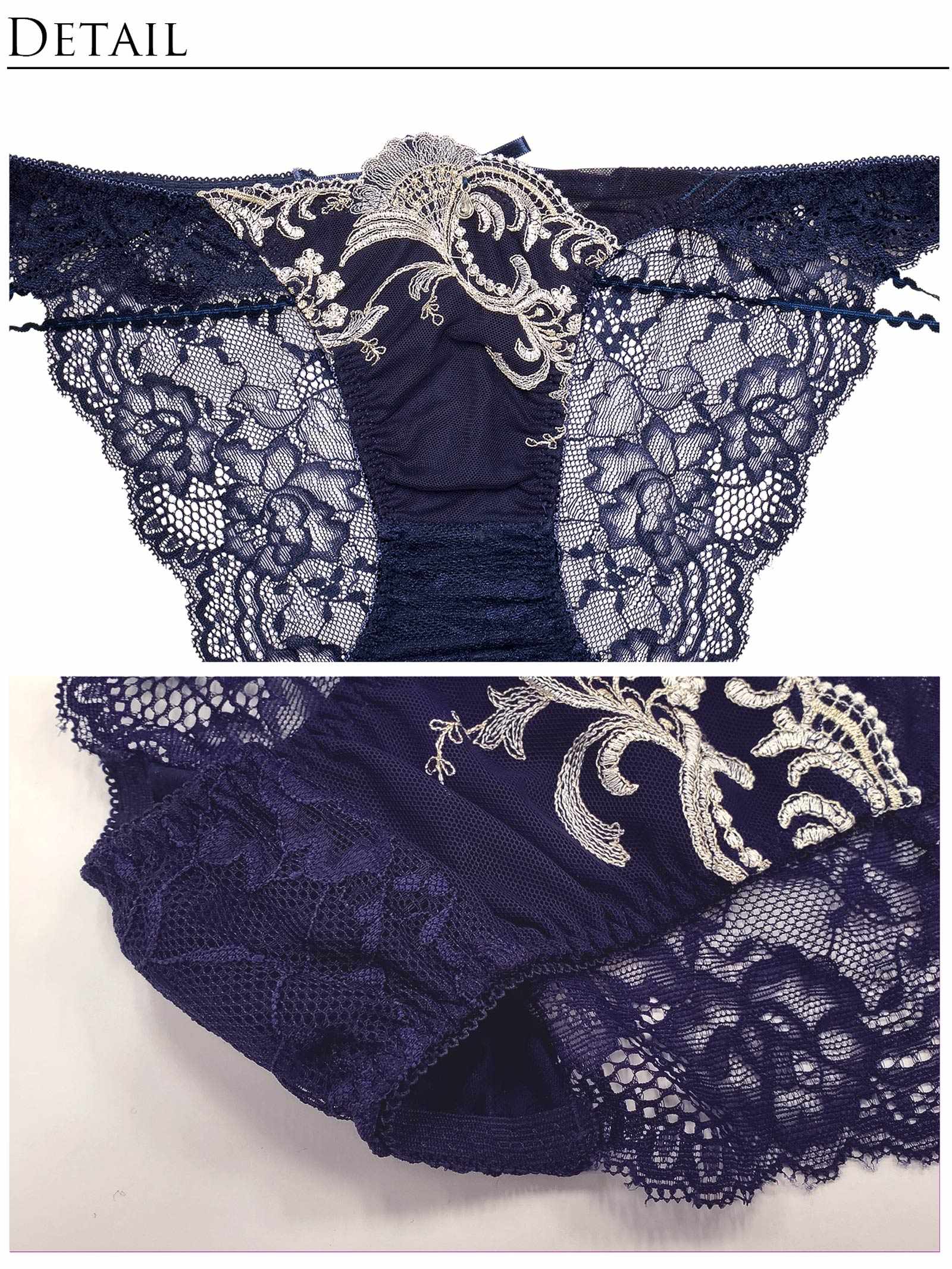 9/8新作!【明日花キララプロデュース/WhipBunny】Elegant Cross Embroidery Bra&Shorts / Navy エレガントクロスエンブロイダリーブラ＆ショーツ/ネイビー