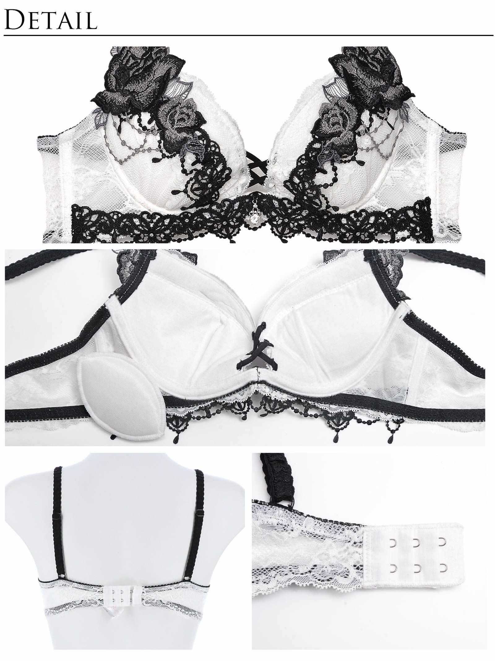 12/25新作!Romantic Jewelry Lace Bra&Shorts/White ロマンティックジュエリーレースブラ＆ショーツ/ホワイト