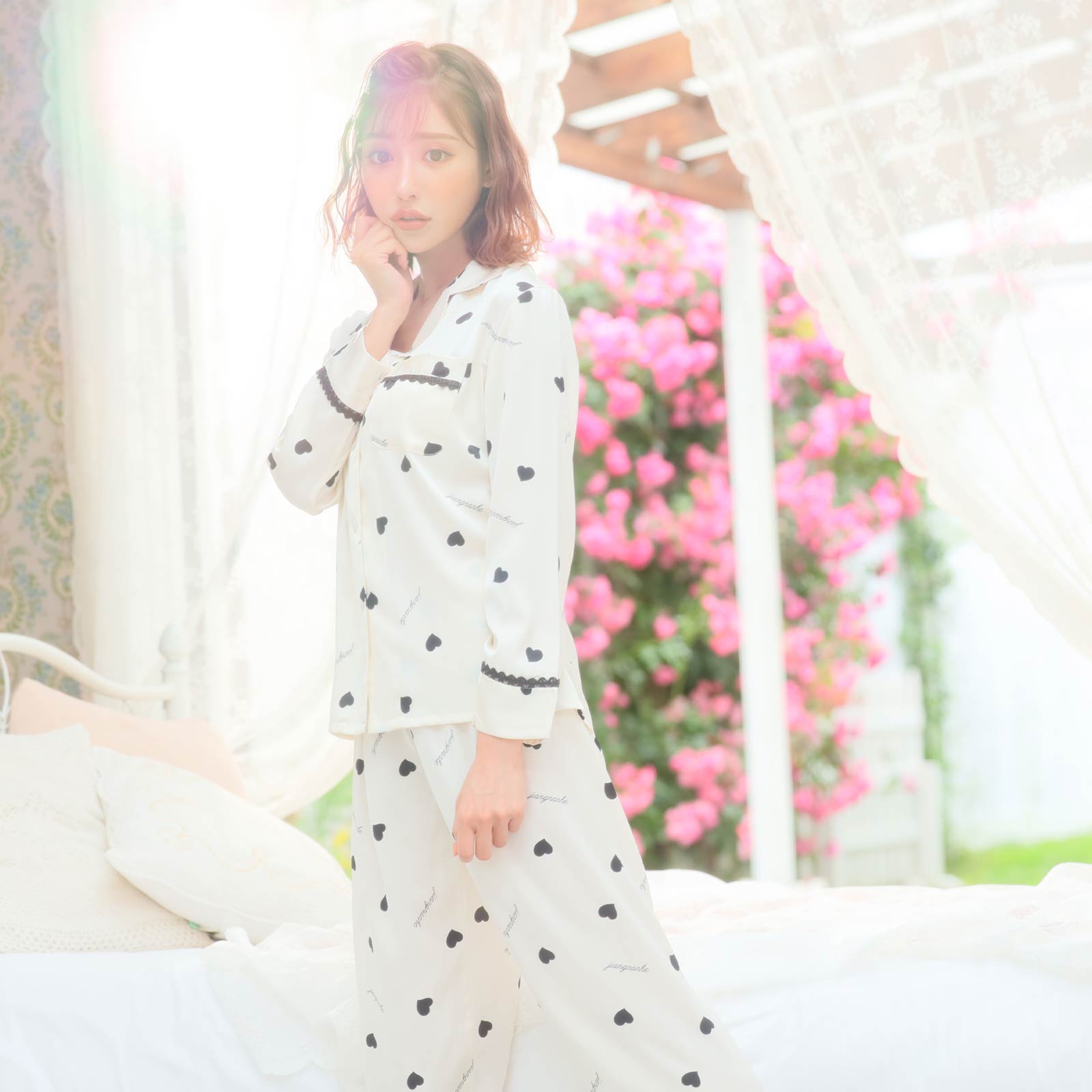 【明日花キララ着用/WhipBunny】Silky Heart Satin Pajamas シルキーハートサテンパジャマ