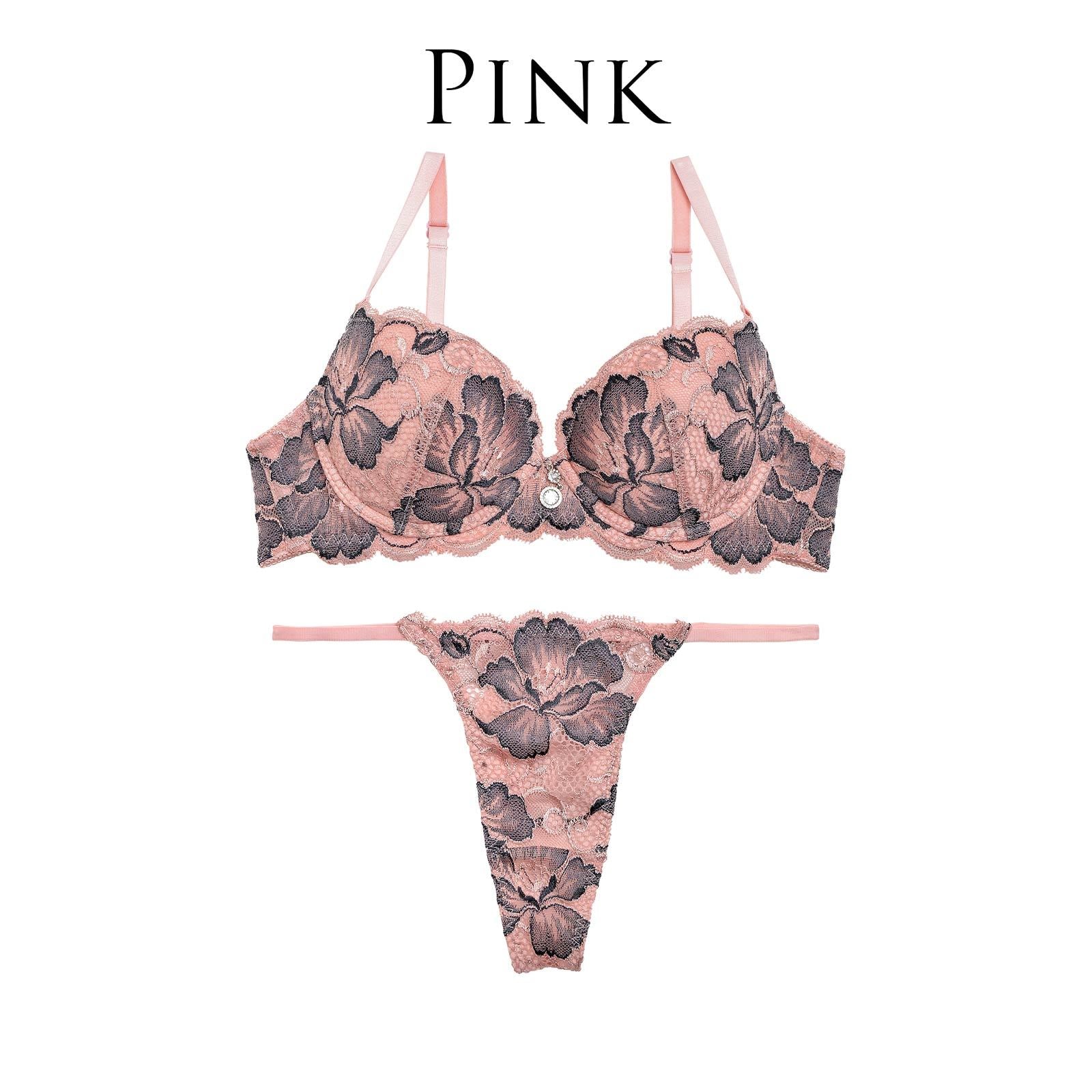 【明日花キララ着用/WhipBunny】Pure Fleur Bra&T-back / Pink ピュアフルールブラ&Tバック/ ピンク