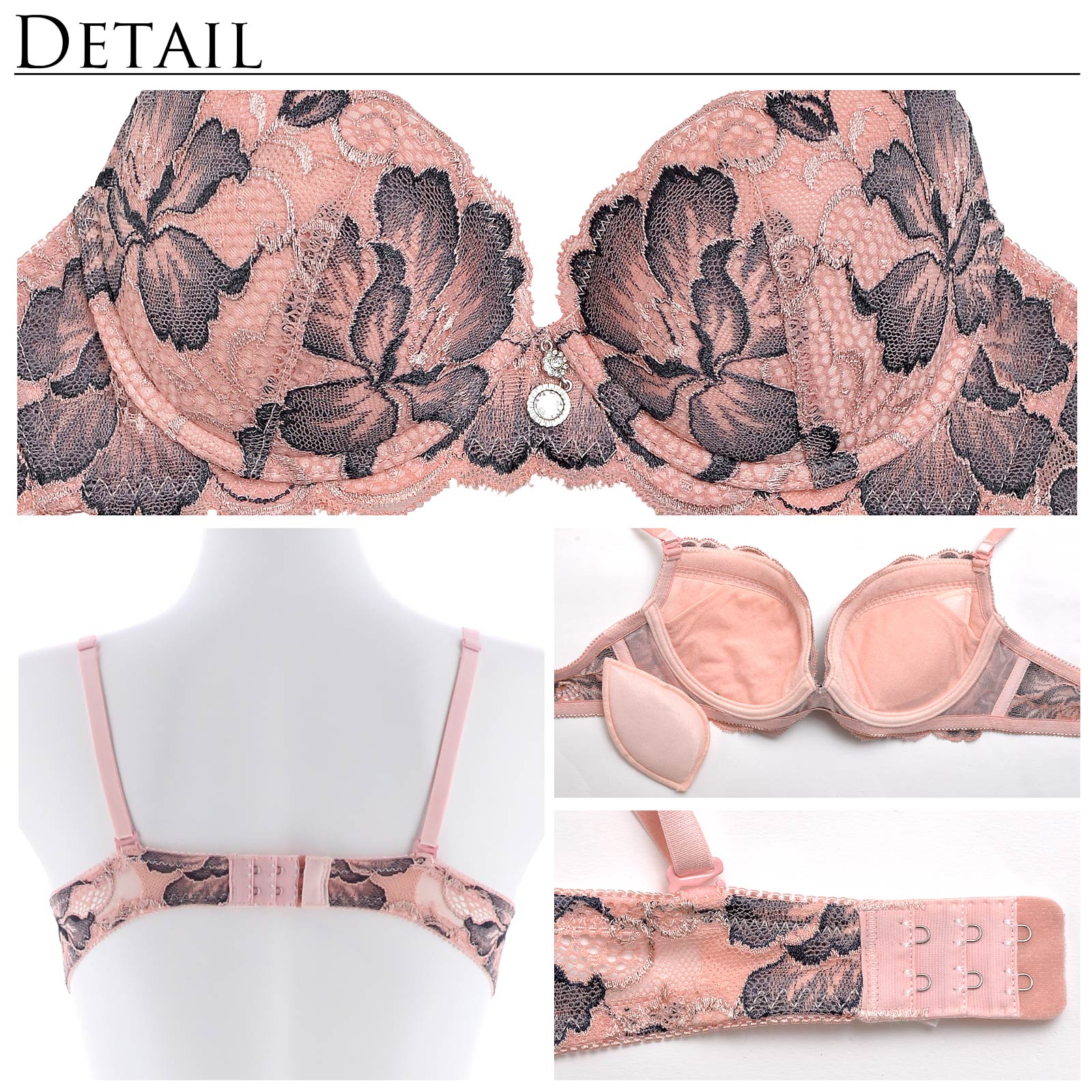 【明日花キララ着用/WhipBunny】Pure Fleur Bra&T-back / Pink ピュアフルールブラ&Tバック/ ピンク