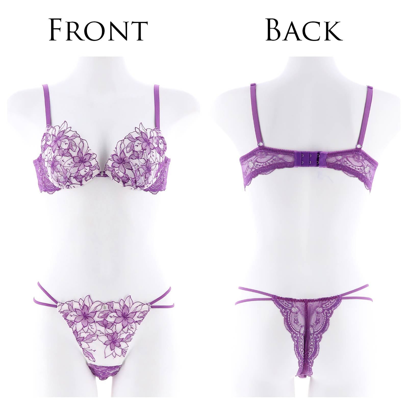 【明日花キララ着用/WhipBunny】Beauty Amaryllis Bra&T-back / Purple ビューティーアマリリスブラ&Tバック / パープル