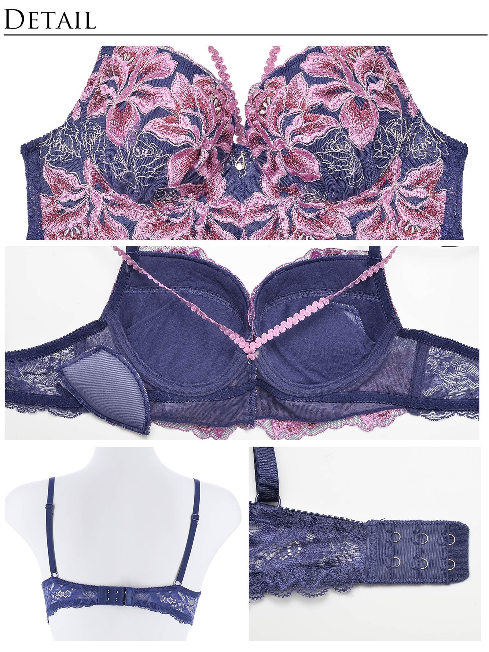 11/1新作!【明日花キララプロデュース/WhipBunny】Gretel Rose Cord Bra&Shorts / Navy グレーテルローズコードブラ＆ショーツ / ネイビー