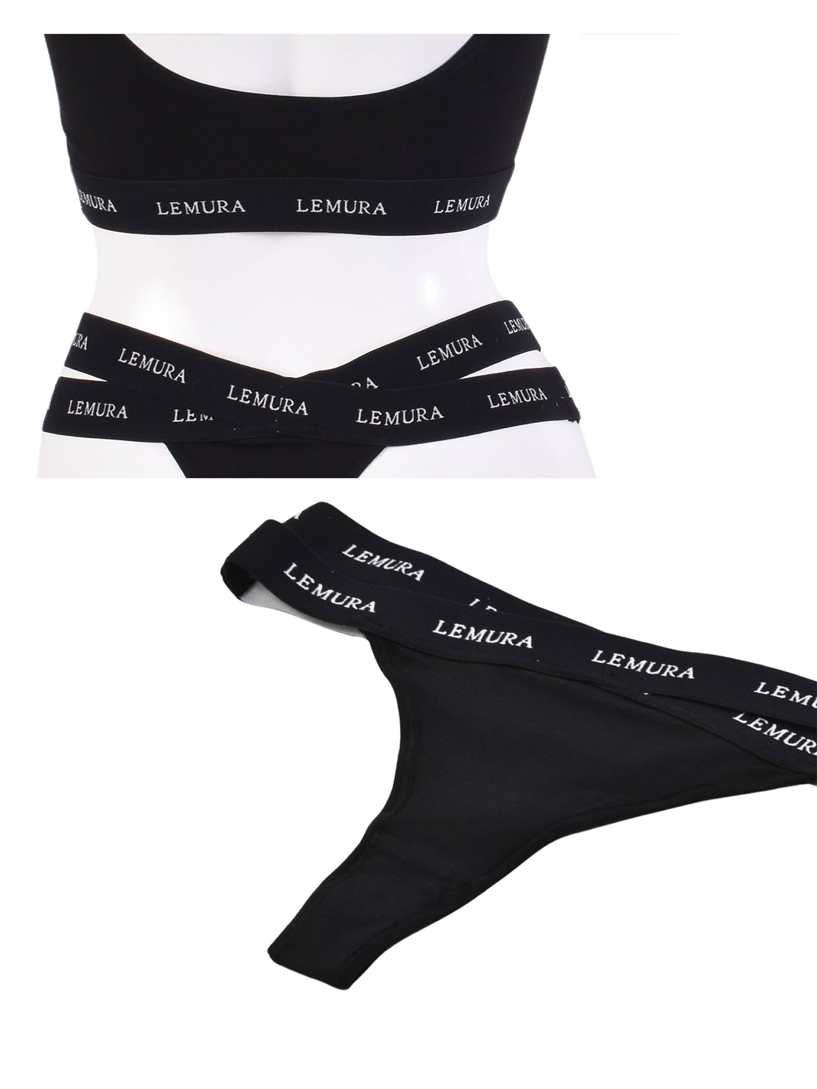 【Rちゃんプロデュース/LEMURA】Original LEMURA Logo Lingerie-Tバックセット-